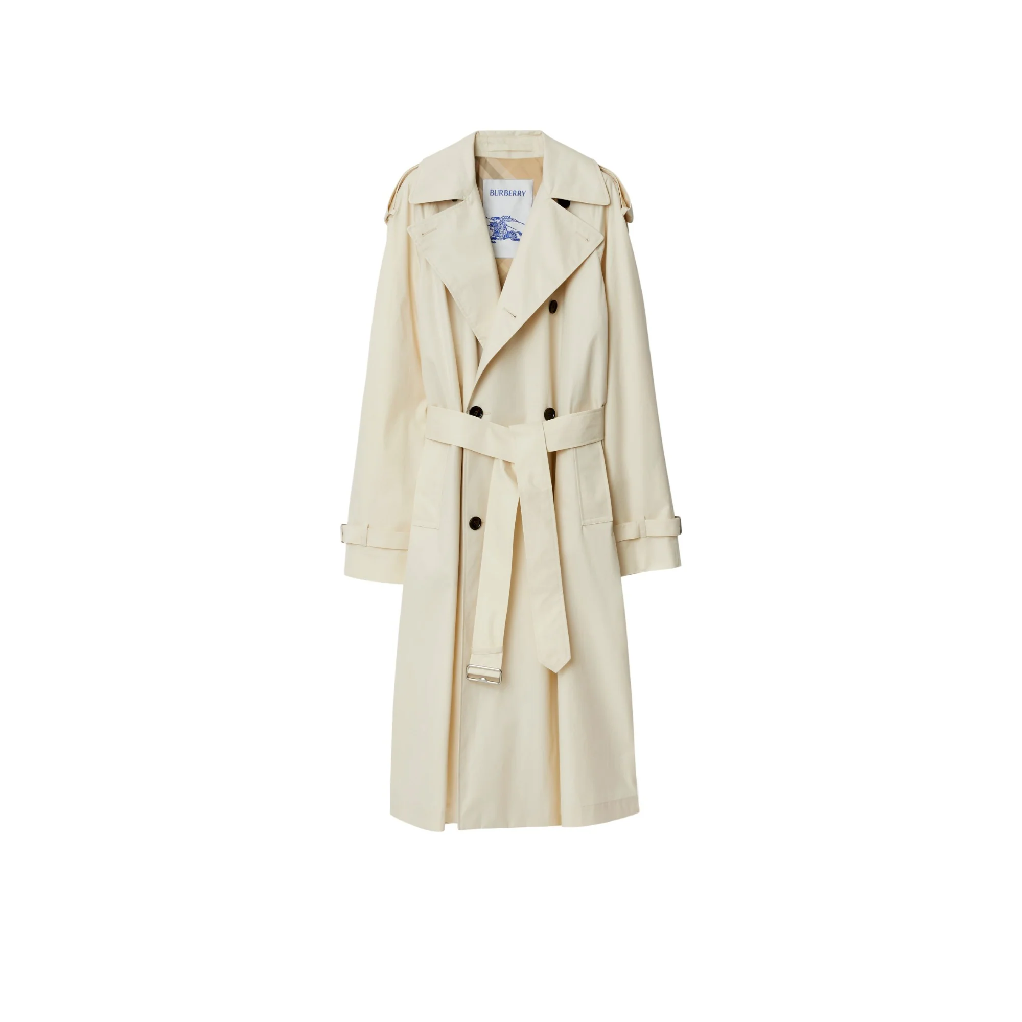 Long Gabardine Trench Coat - Calico