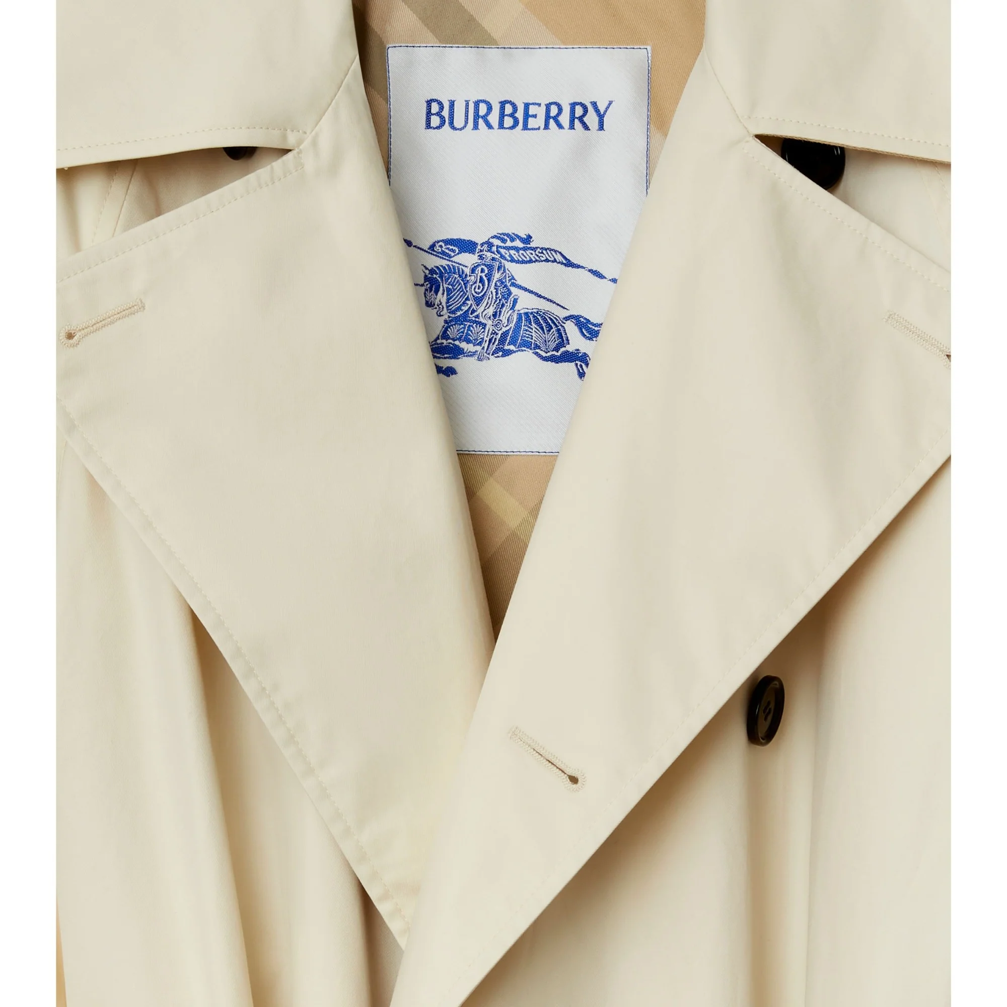 Long Gabardine Trench Coat - Calico - Image 6