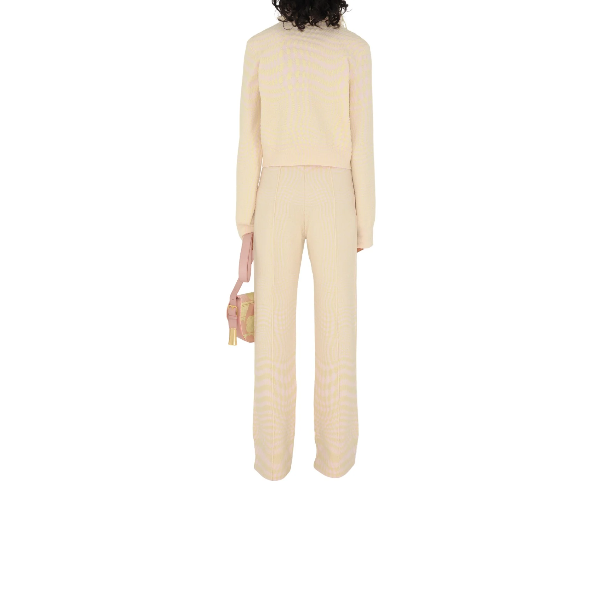 Warped Houndstooth Wool Blend Trousers - Cameo IP Pattern - Image 4