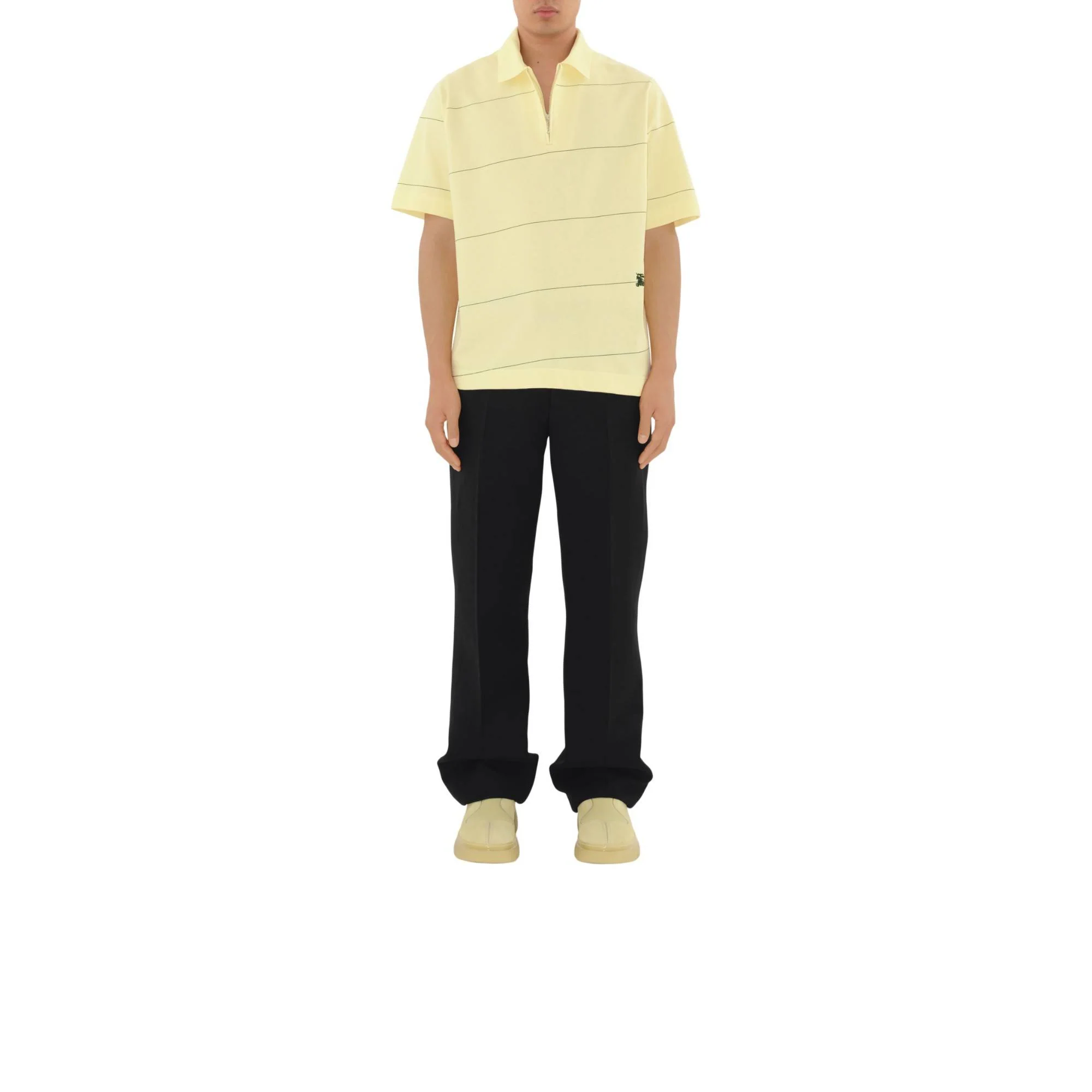 Striped Cotton Polo Shirt - Sherbet - Image 2