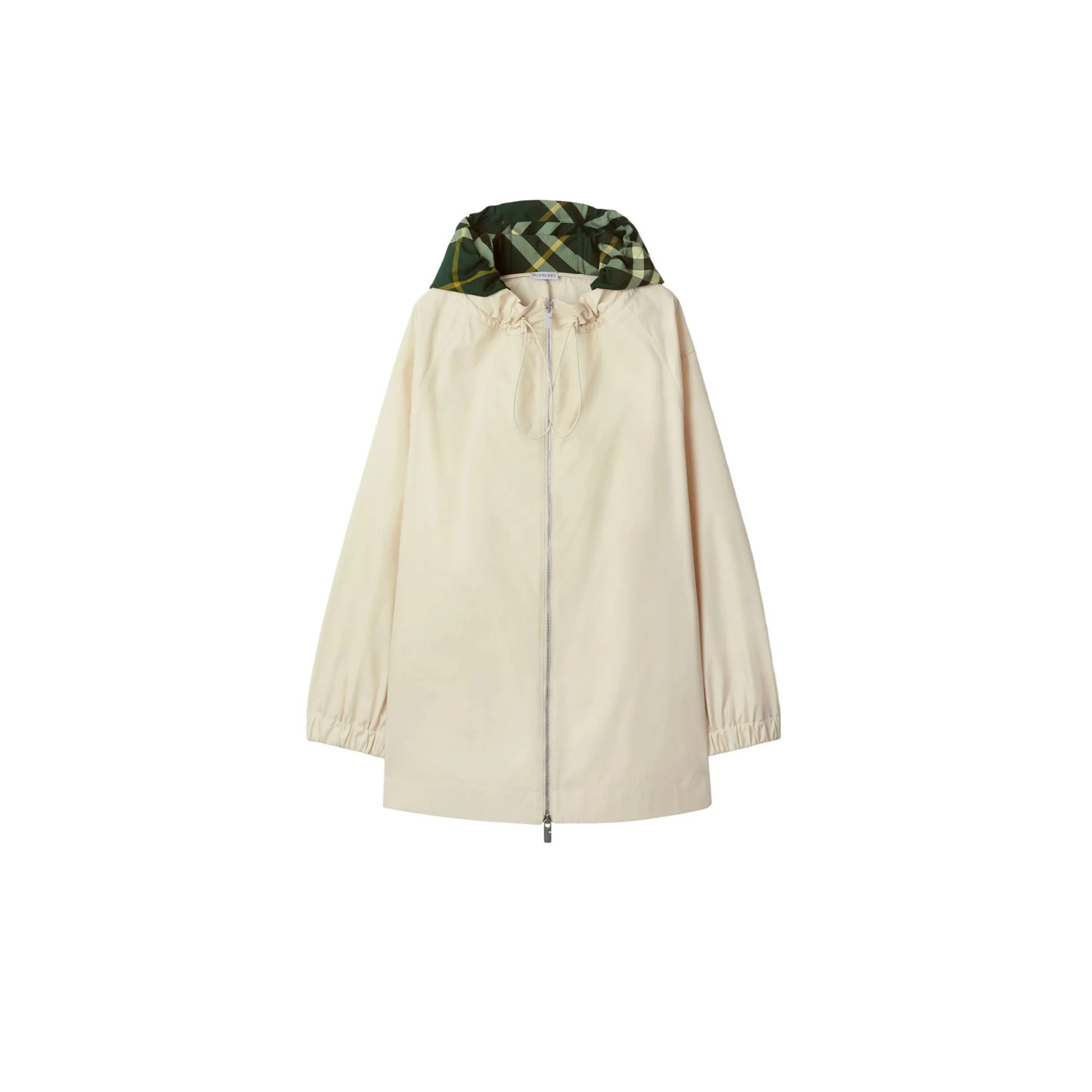 Check Hood Gabardine Parka - Soap