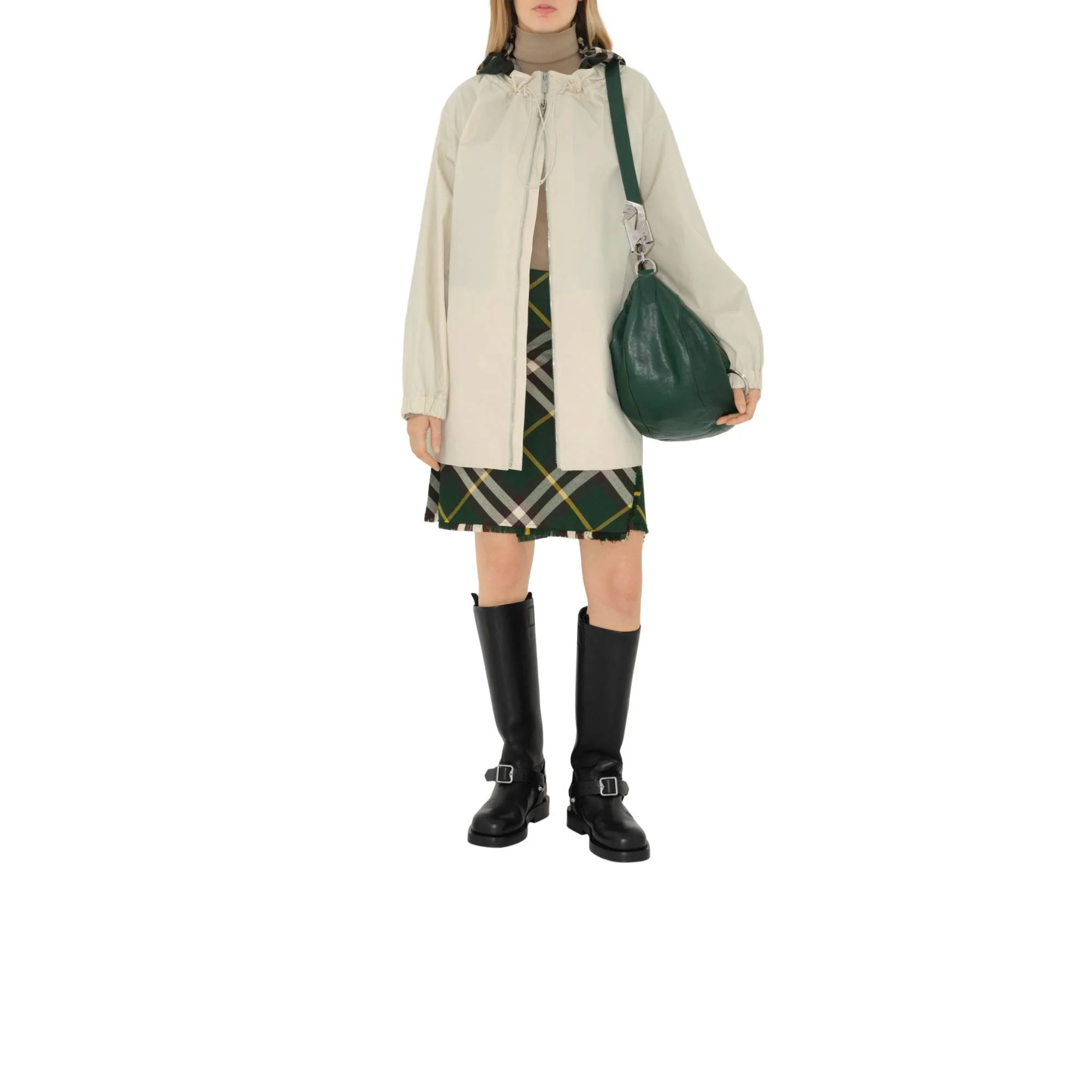 Check Hood Gabardine Parka - Soap - Image 2