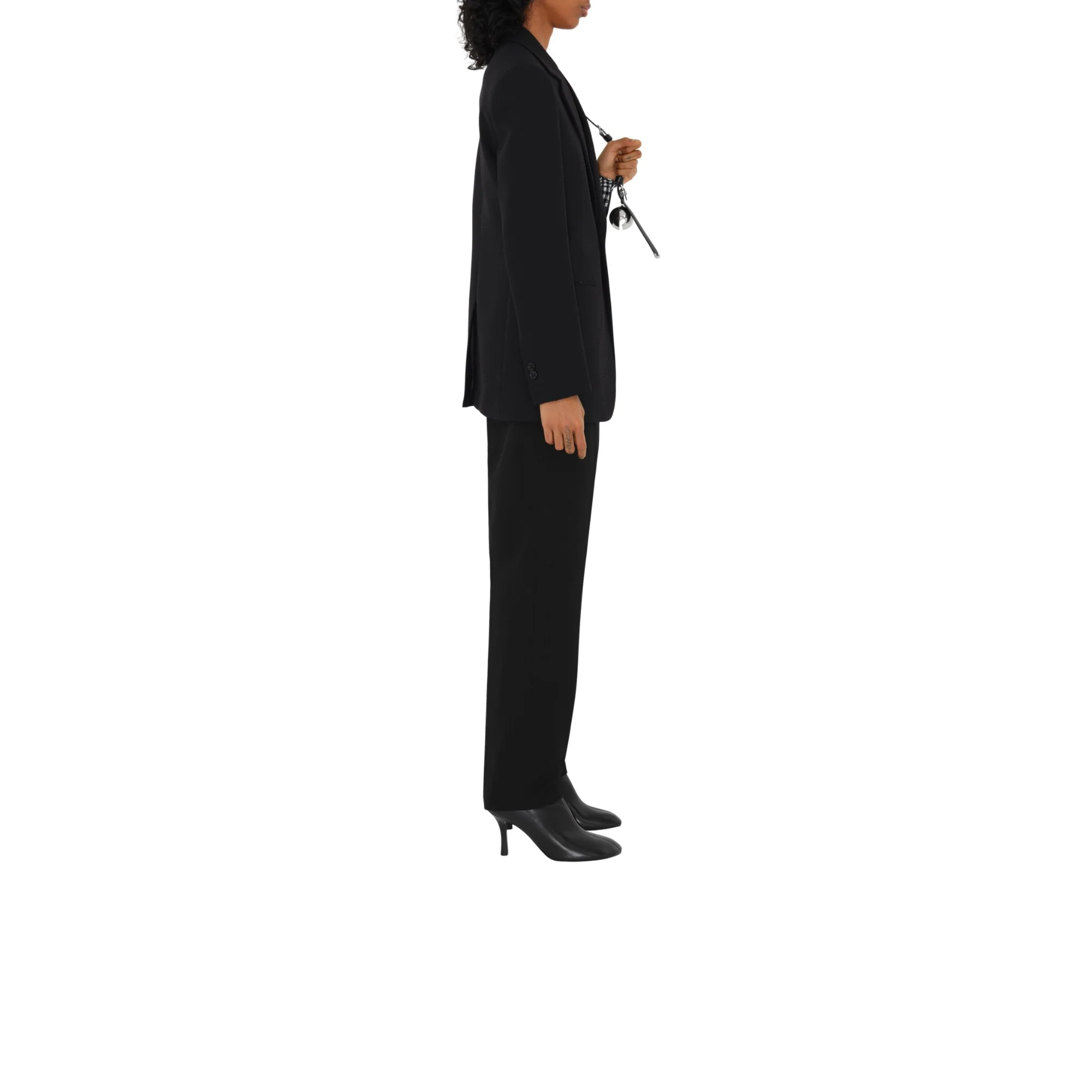 Wool Tailored Trousers - Black - Image 3