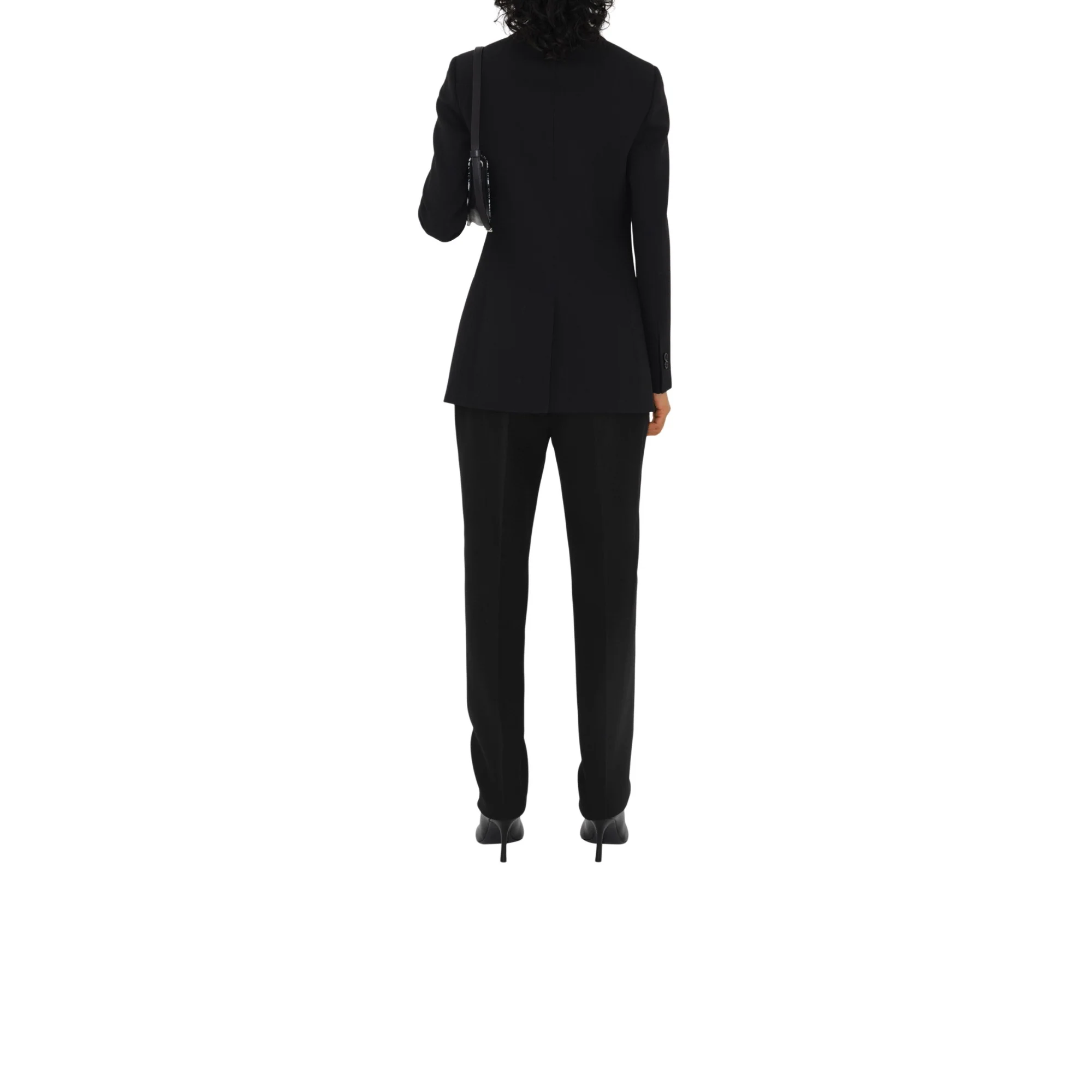 Wool Tailored Trousers - Black - Image 4