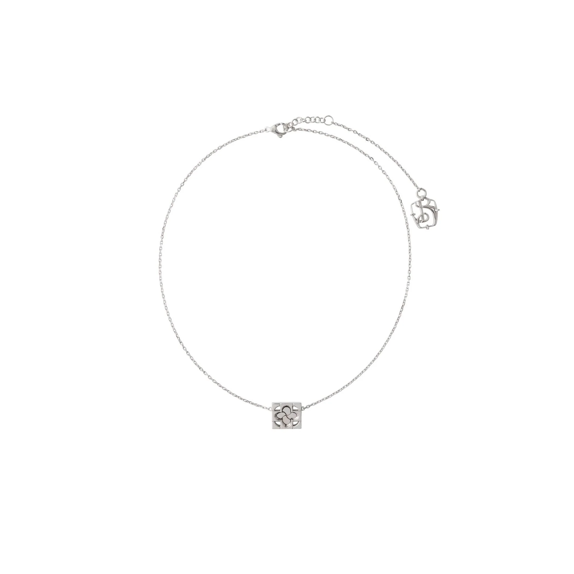 Rose Monogram Necklace - Silver