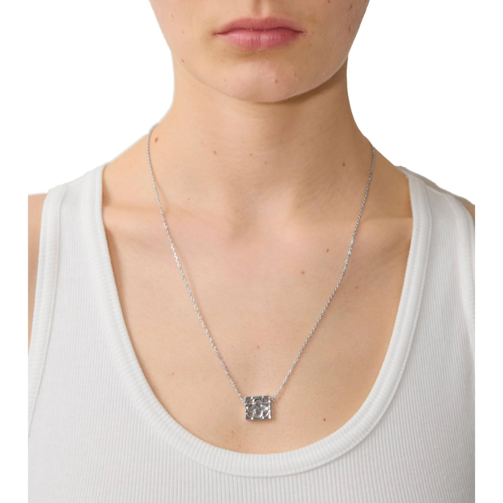 Rose Monogram Necklace - Silver - Image 2