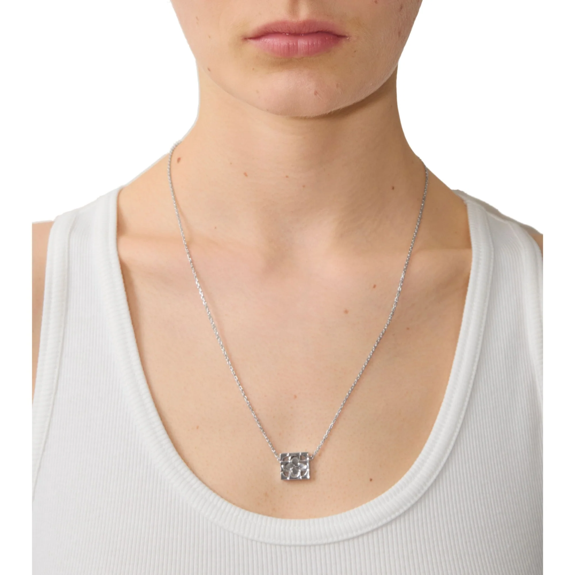 Rose Monogram Necklace - Silver - Image 2