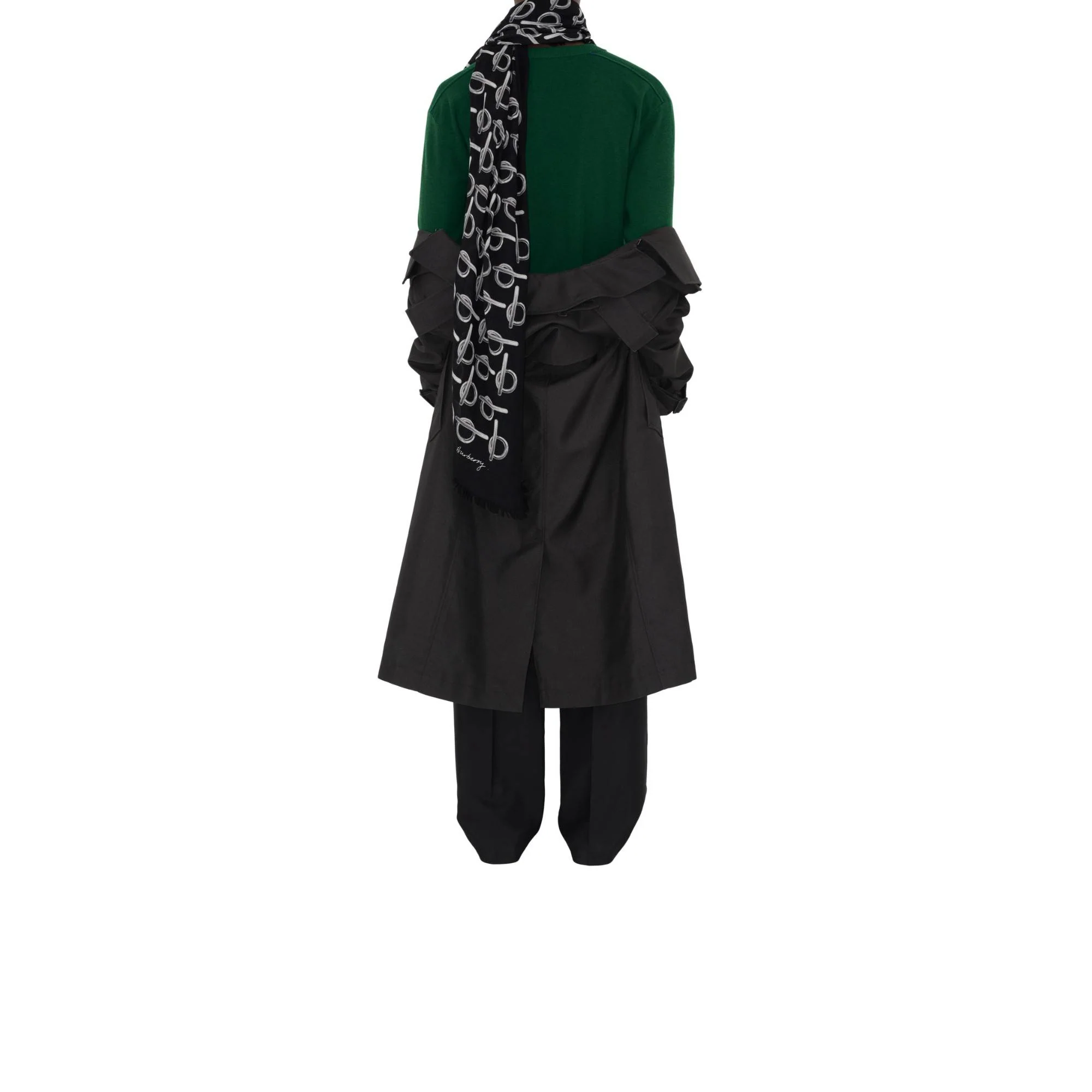 B Wool Scarf - Silver - Image 5