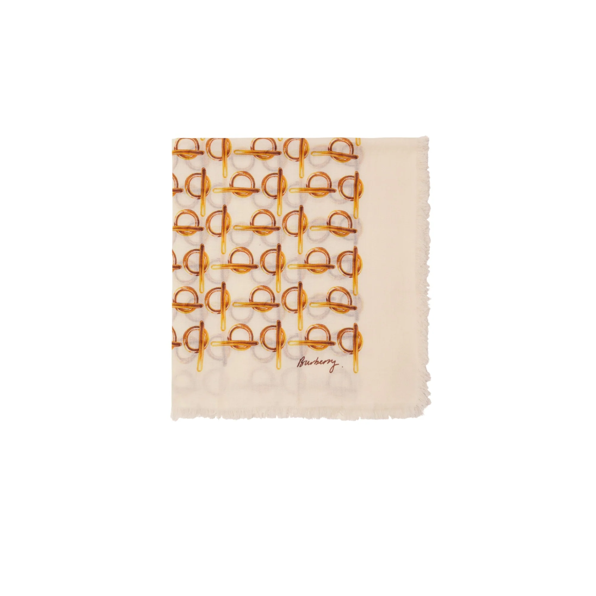 B Wool Scarf - Gold - Image 6