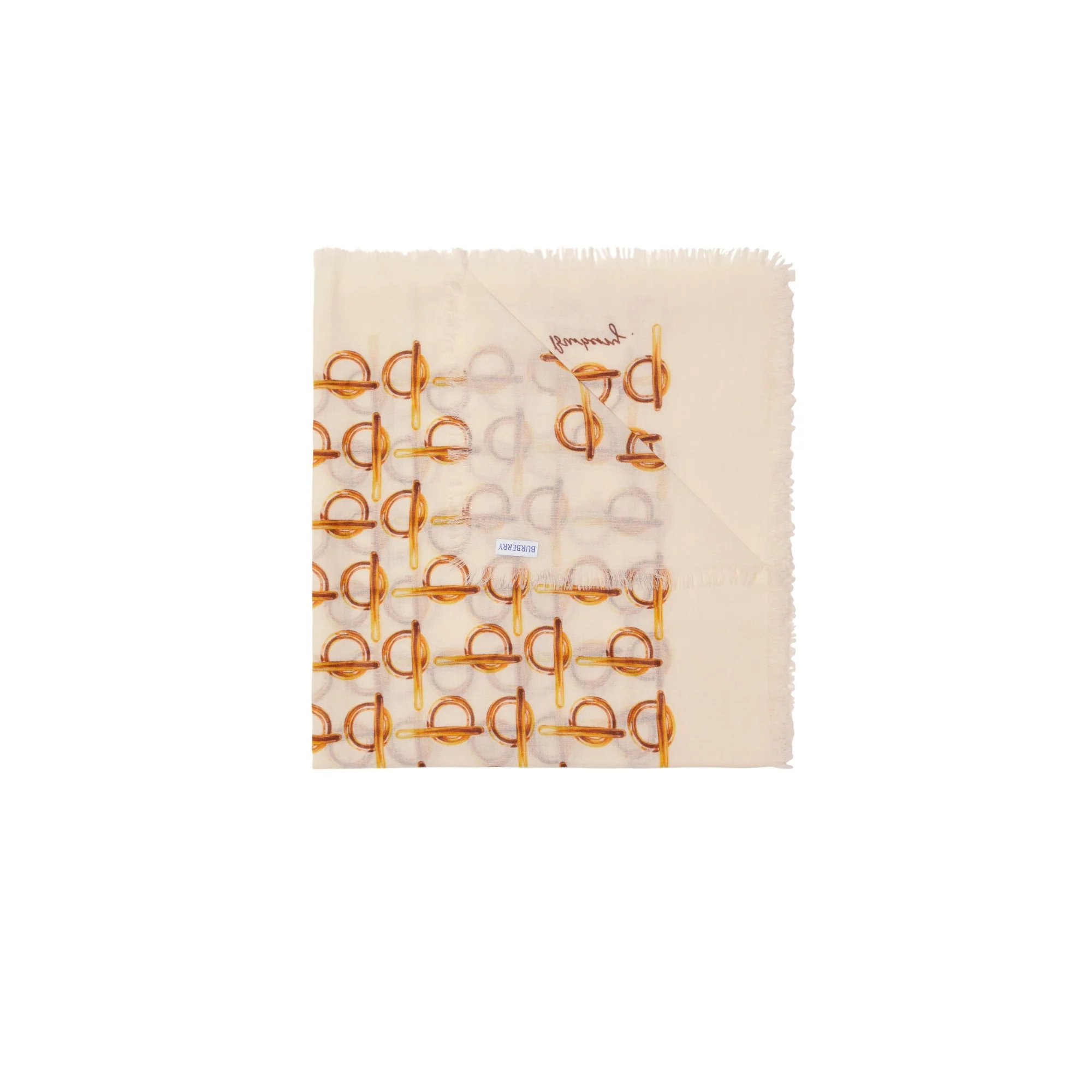 B Wool Scarf - Gold - Image 7