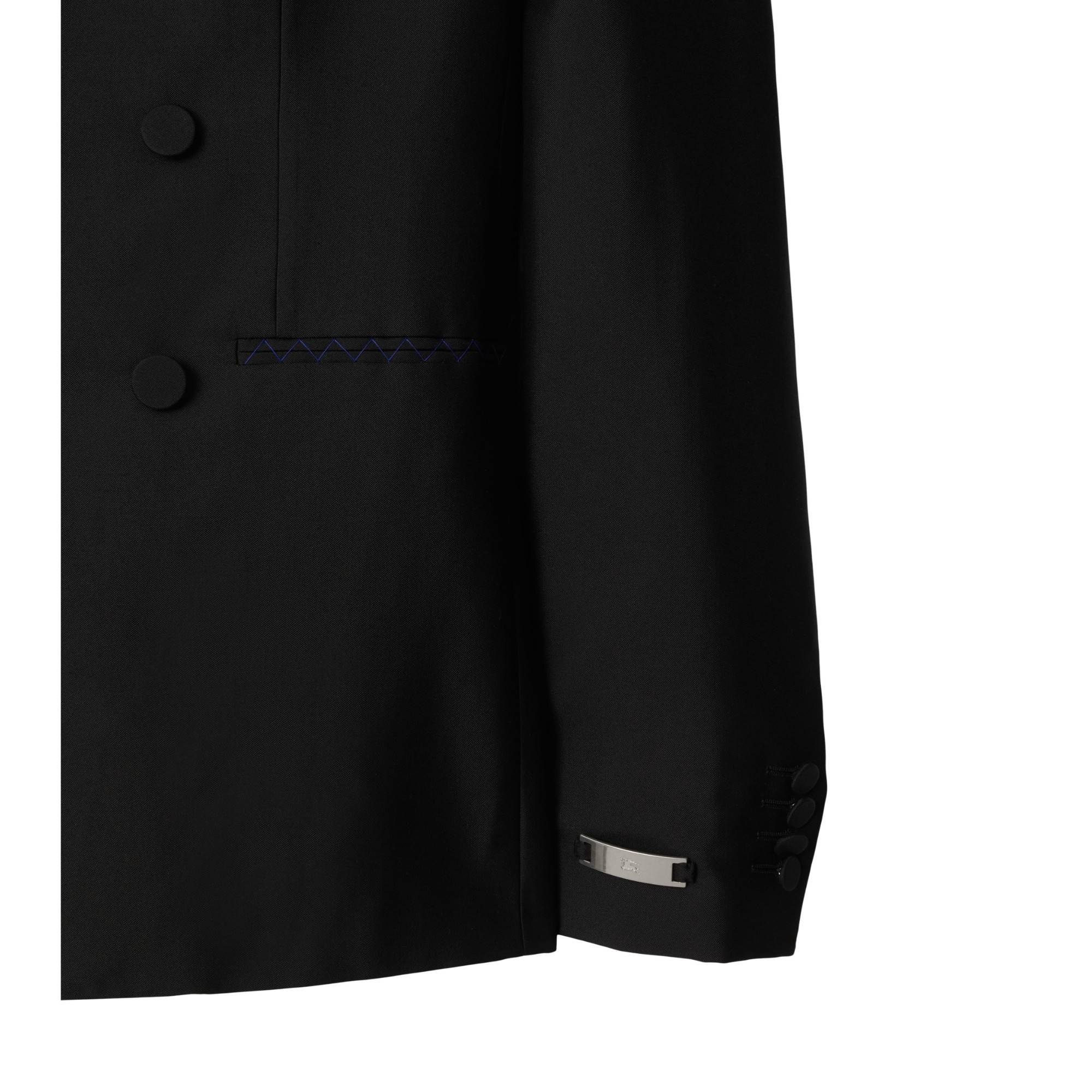 Wool Silk Tailored Jacket - Black - Image 6