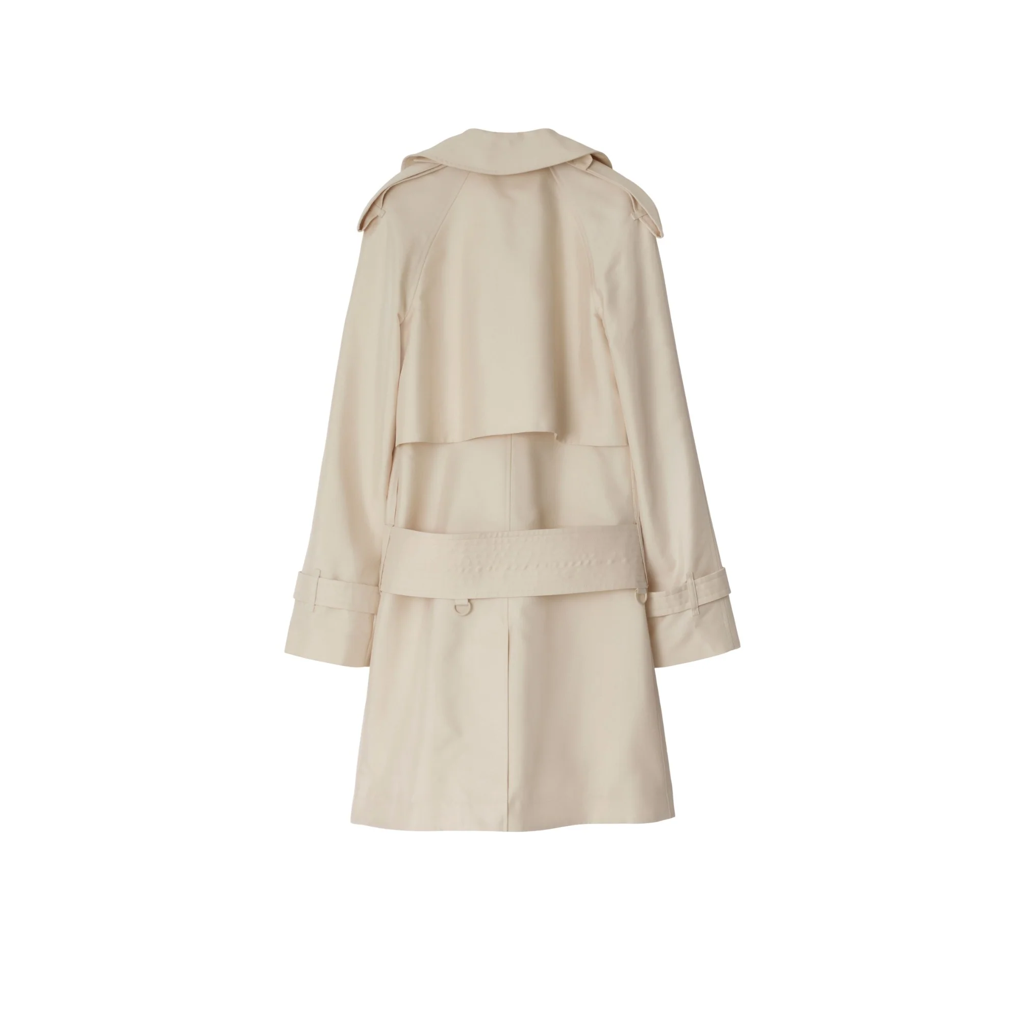 Mid-length Silk Blend Trench Coat - Grain - Image 5