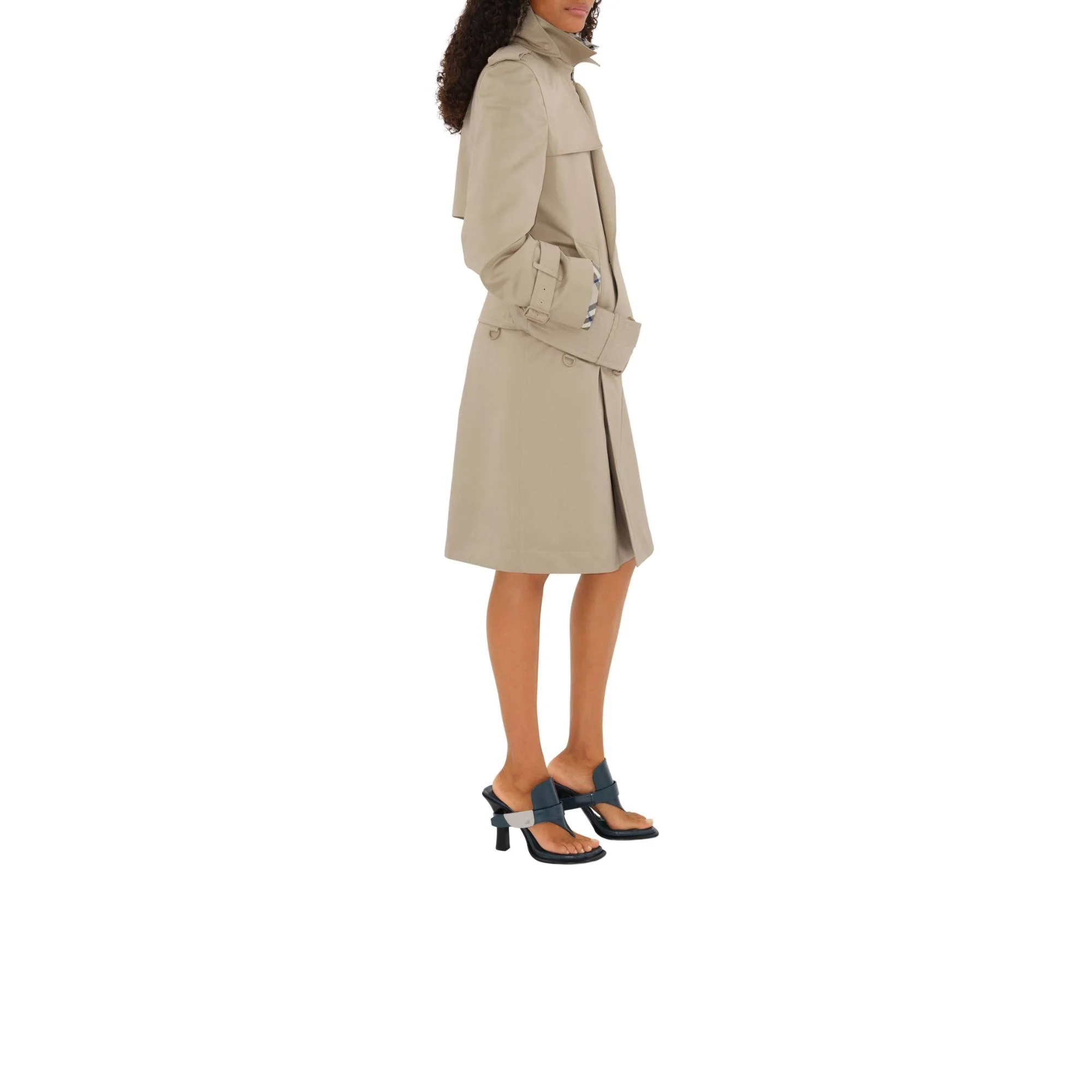 Mid-length Cotton Silk Trench Coat - Oat - Image 3