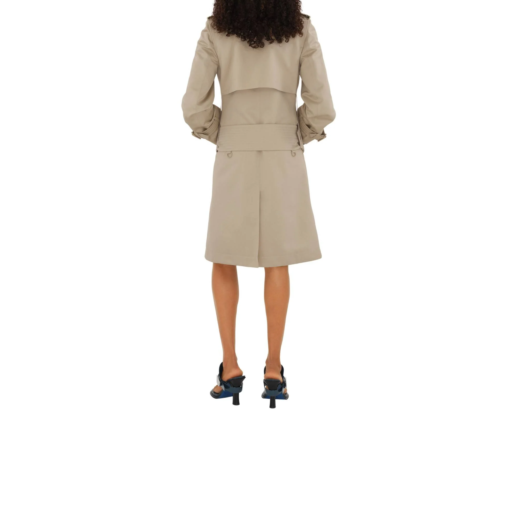 Mid-length Cotton Silk Trench Coat - Oat - Image 4