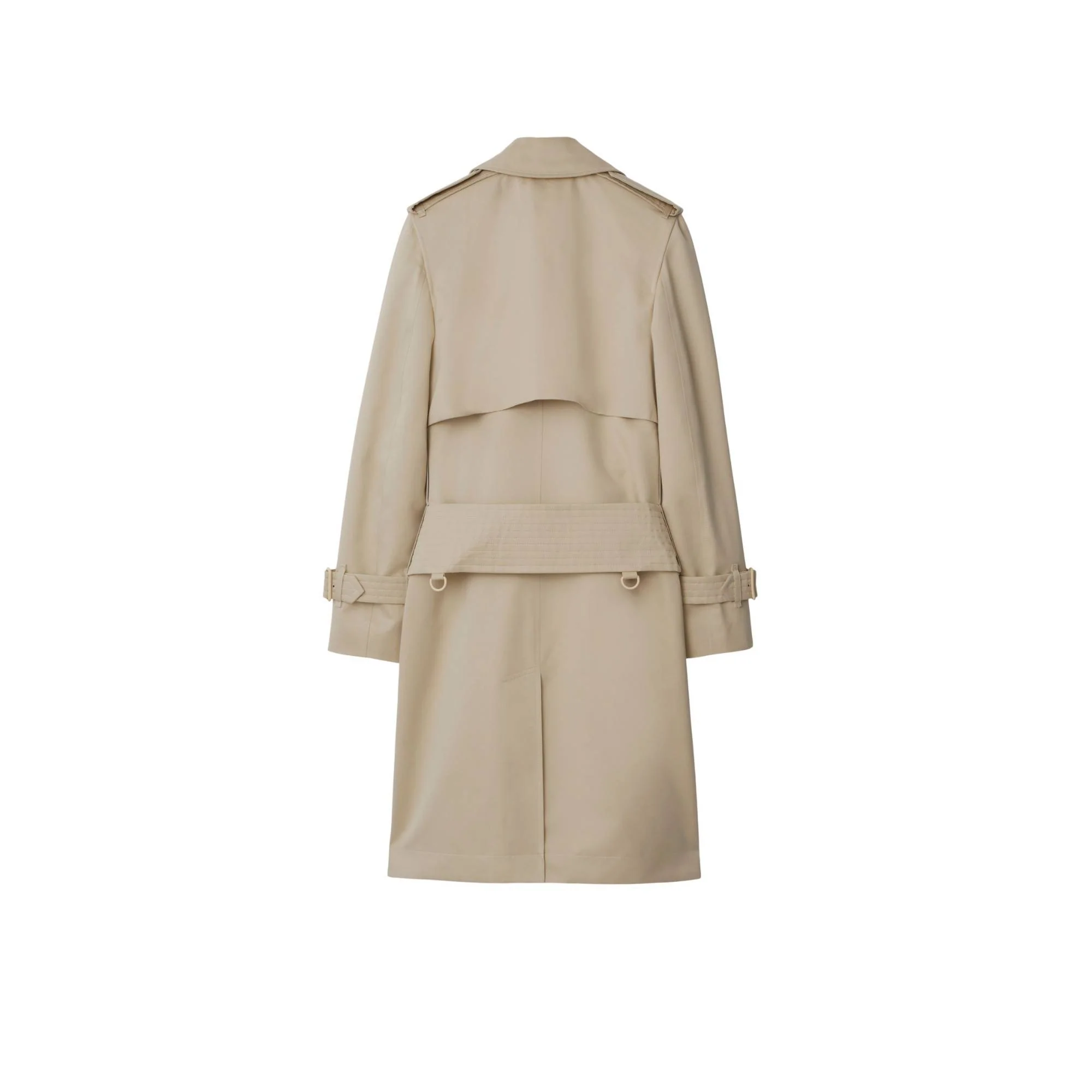 Mid-length Cotton Silk Trench Coat - Oat - Image 5
