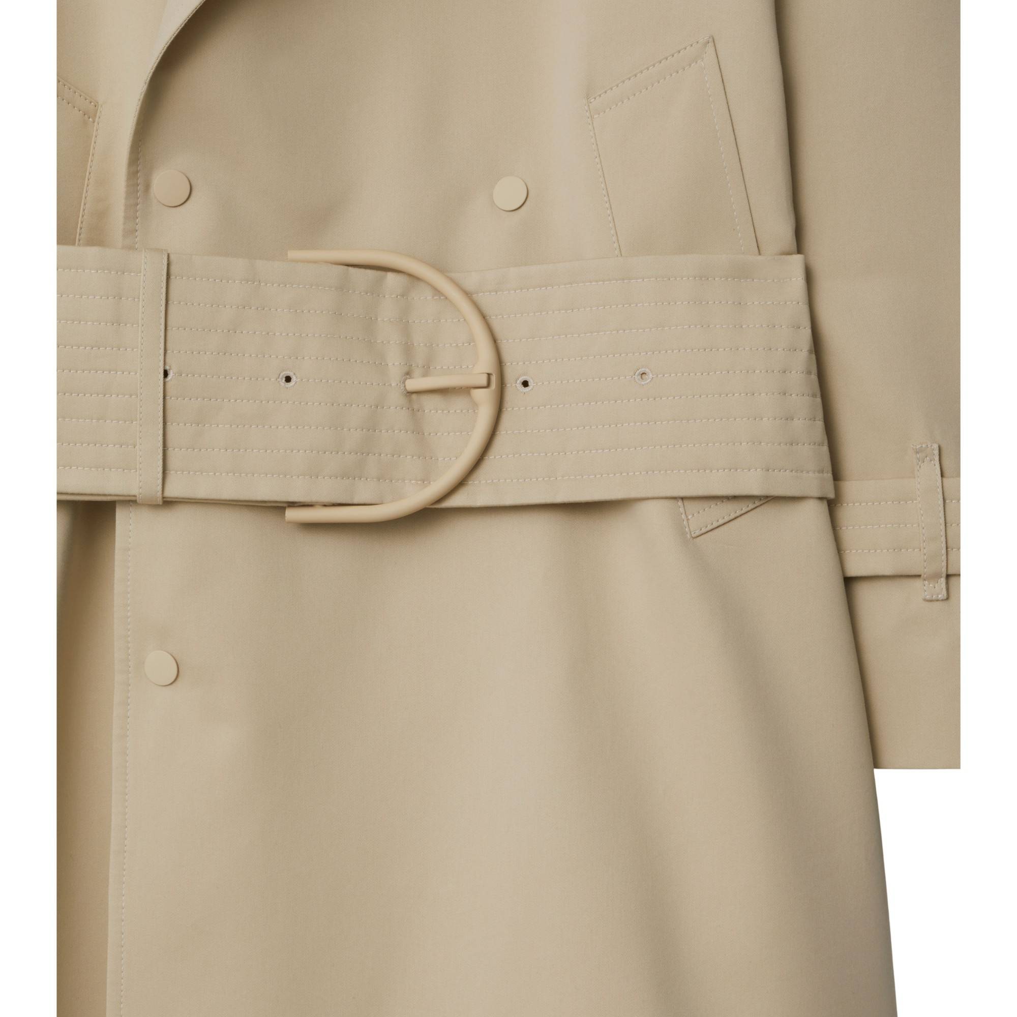 Mid-length Cotton Silk Trench Coat - Oat - Image 6