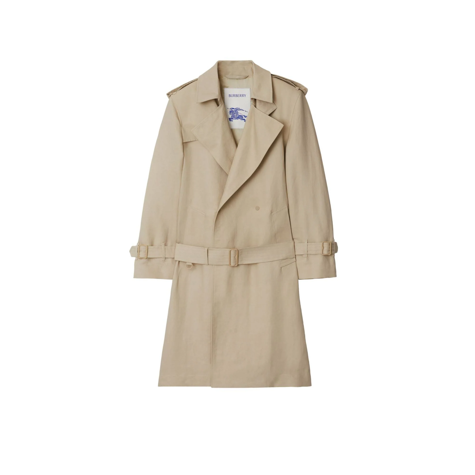 Long Tricotine Trench Coat - Oat