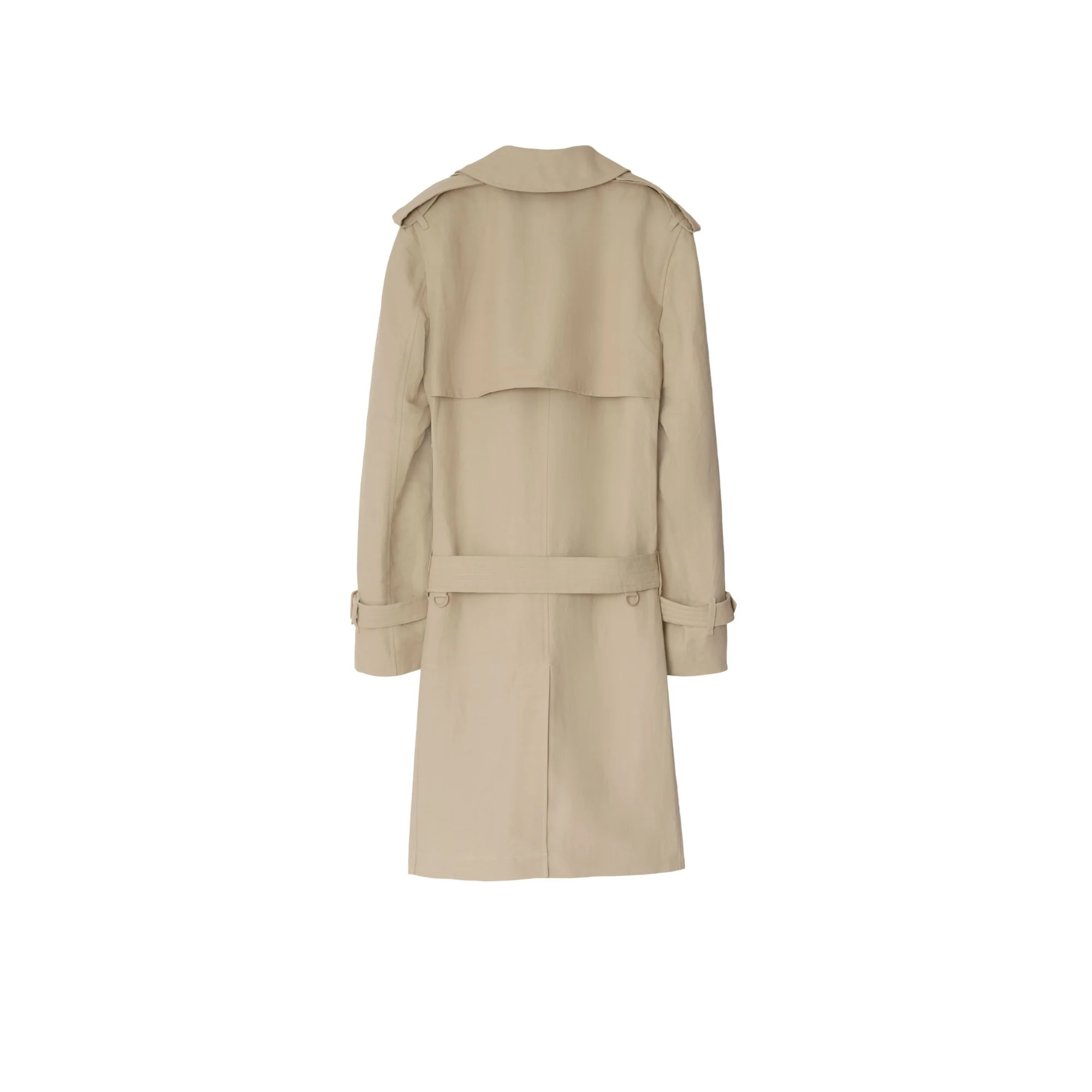 Long Tricotine Trench Coat - Oat - Image 5