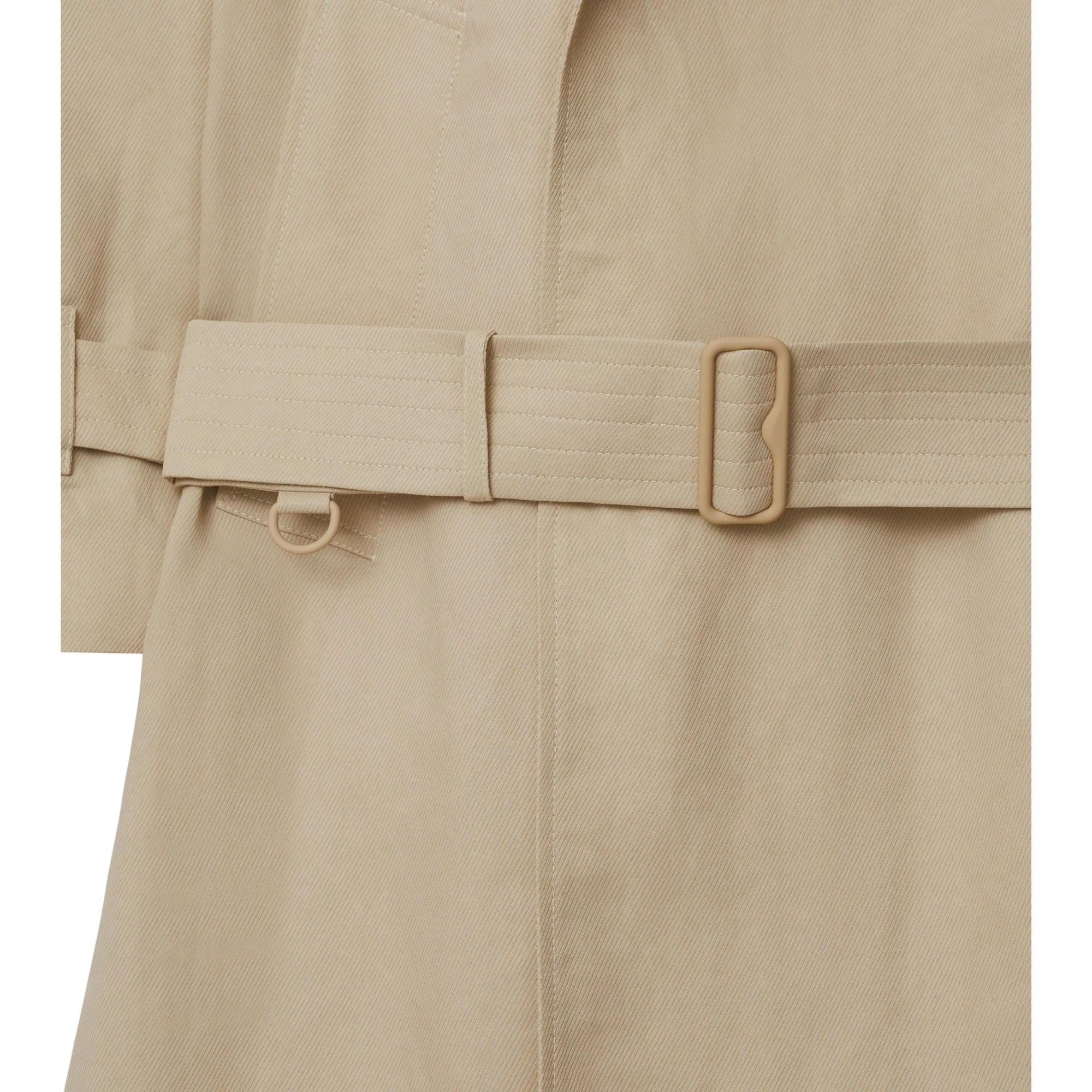 Long Tricotine Trench Coat - Oat - Image 6