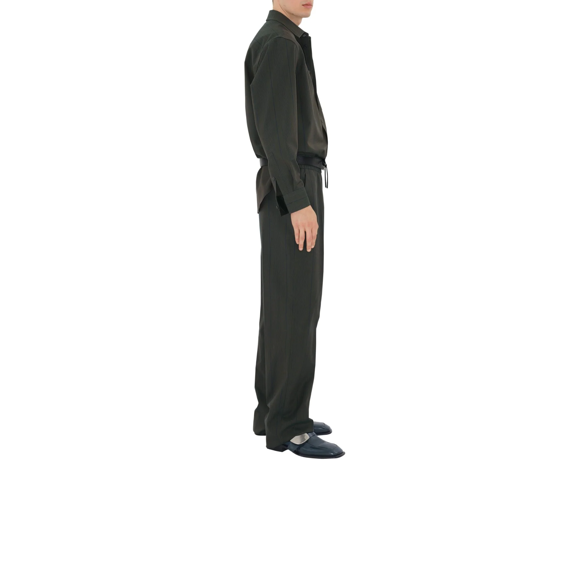 Striped Wool Shirt - Granite - Image 3