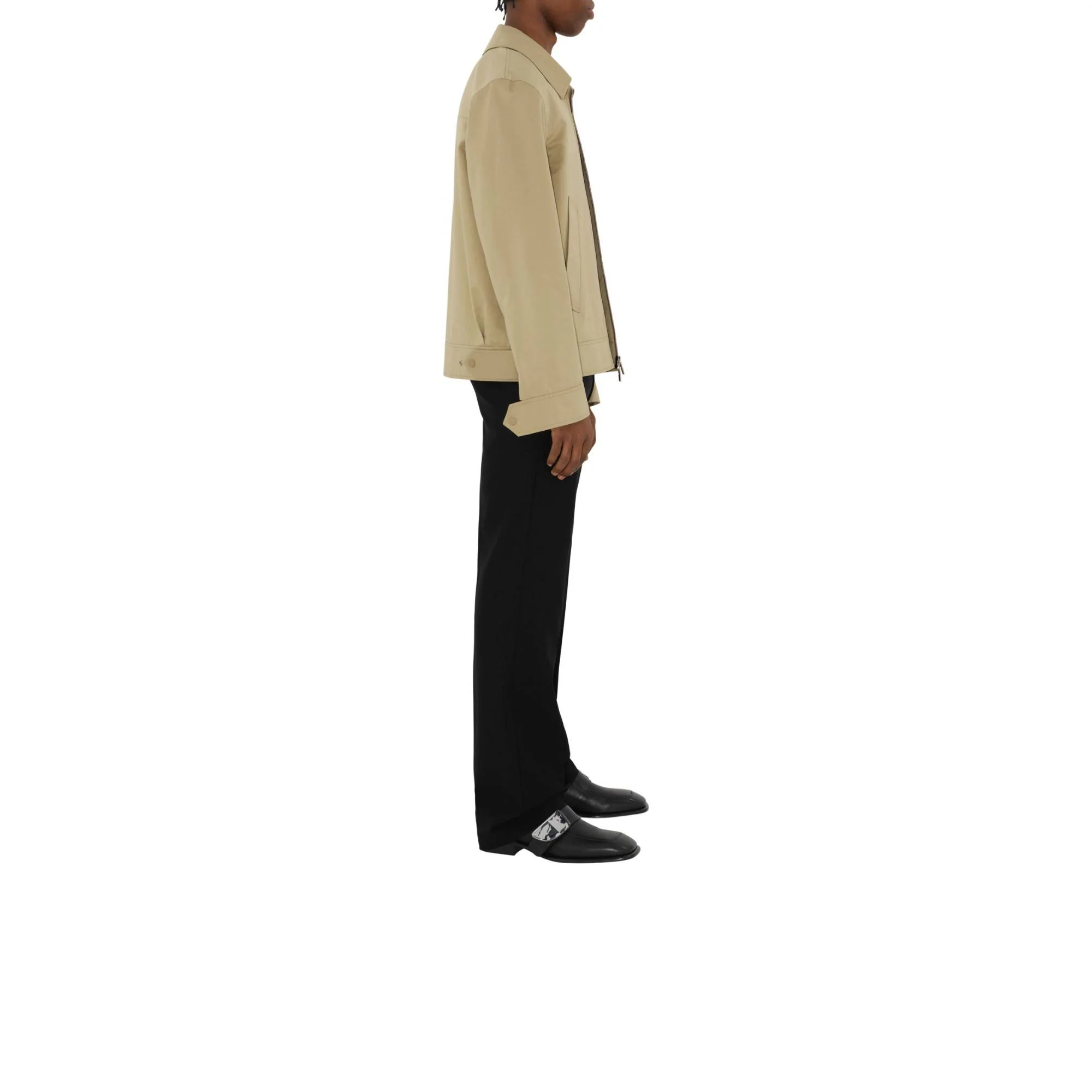 Cotton Silk Harrington Jacket - Hunter - Image 3