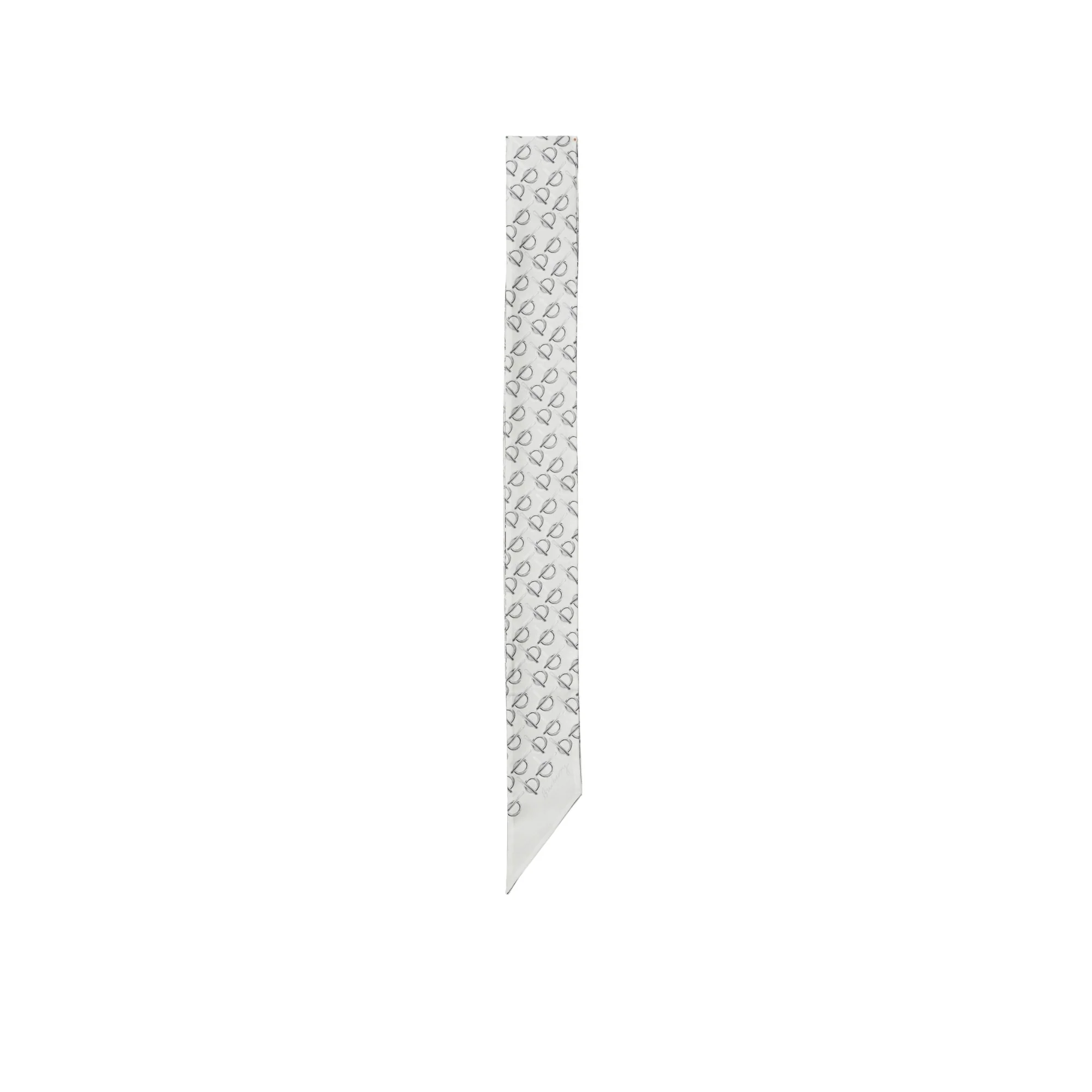 Skinny Reversible B Silk Scarf - Black/White - Image 5