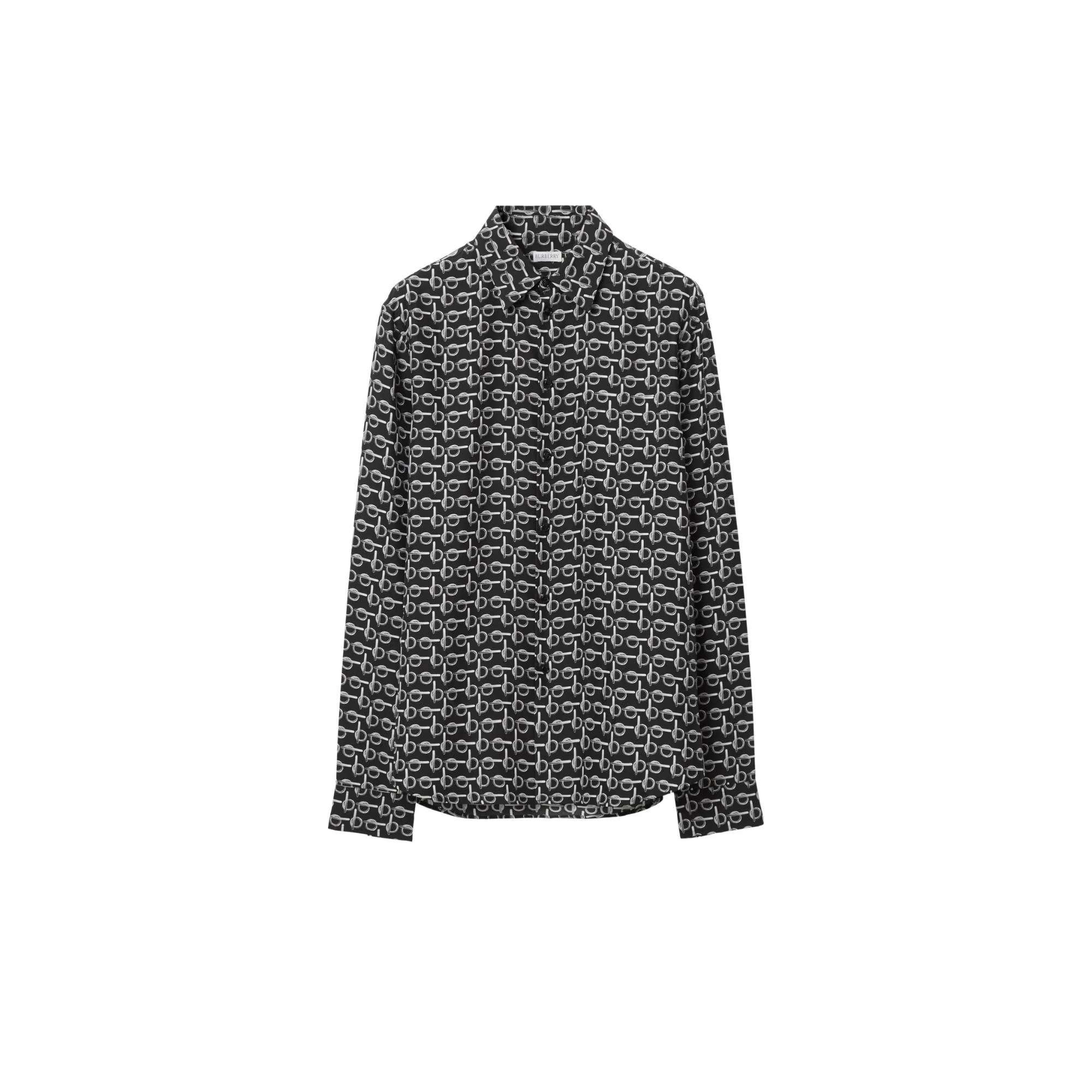 B Silk Shirt - Silver/Black