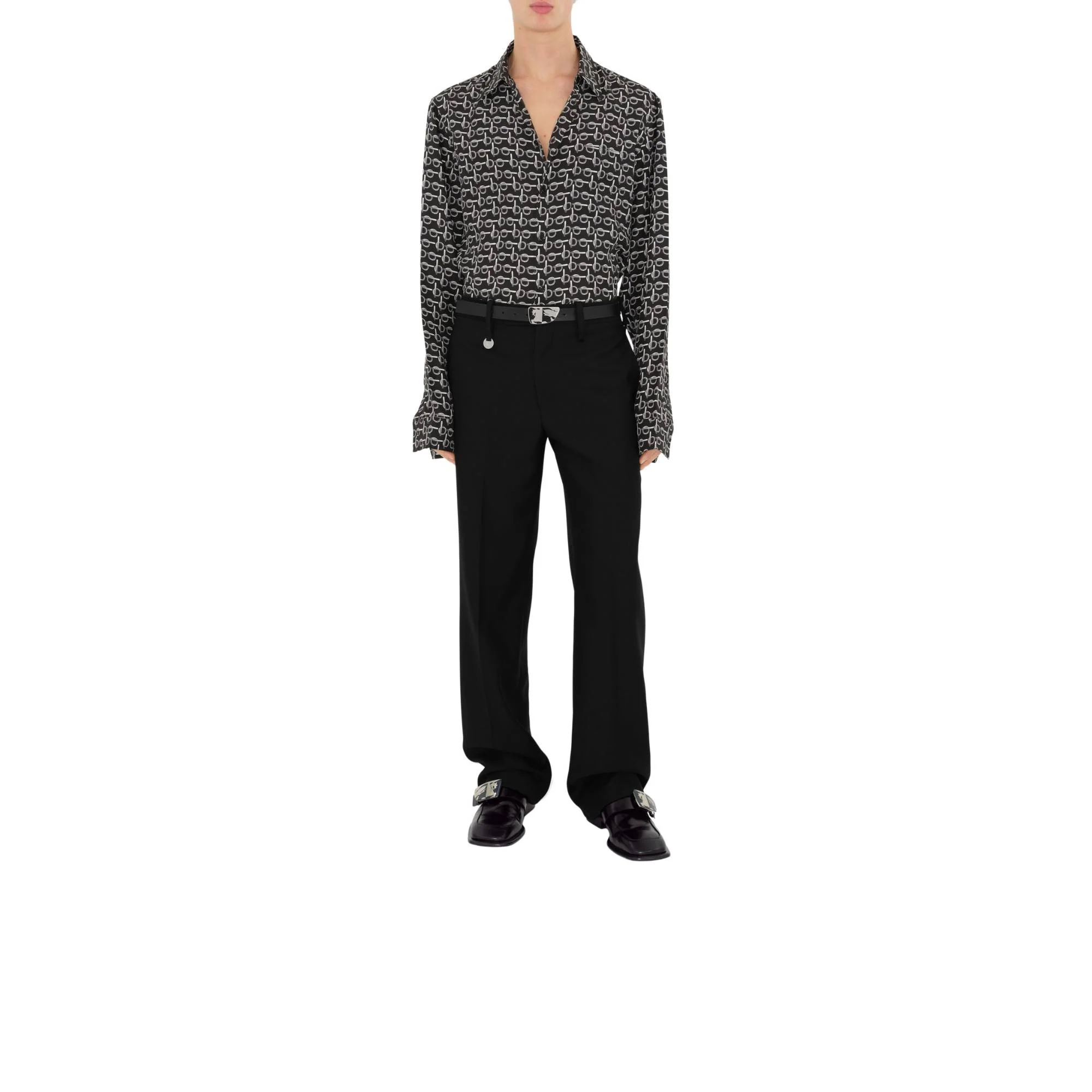 B Silk Shirt - Silver/Black - Image 2