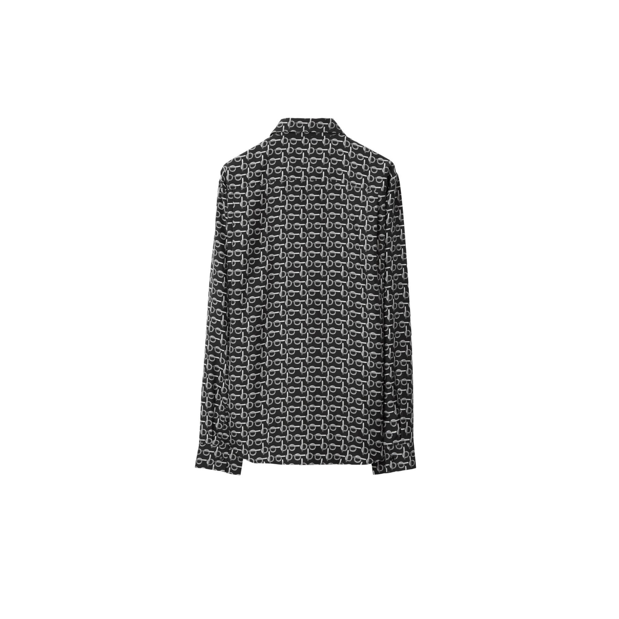 B Silk Shirt - Silver/Black - Image 5