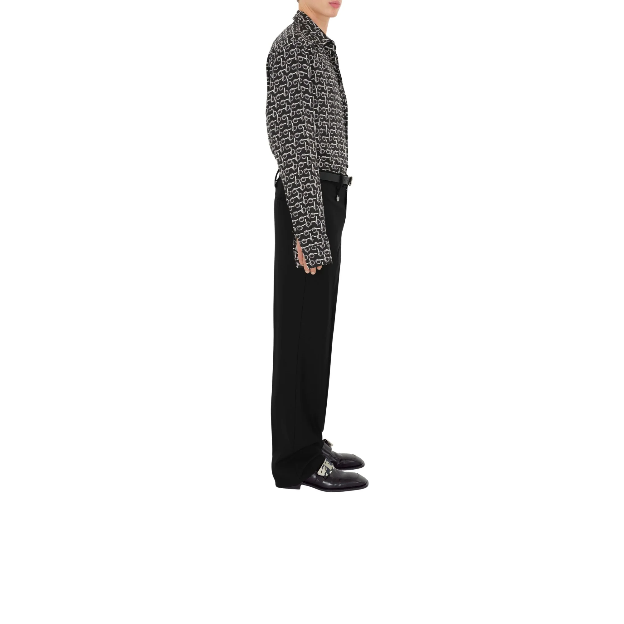 B Silk Shirt - Silver/Black - Image 3