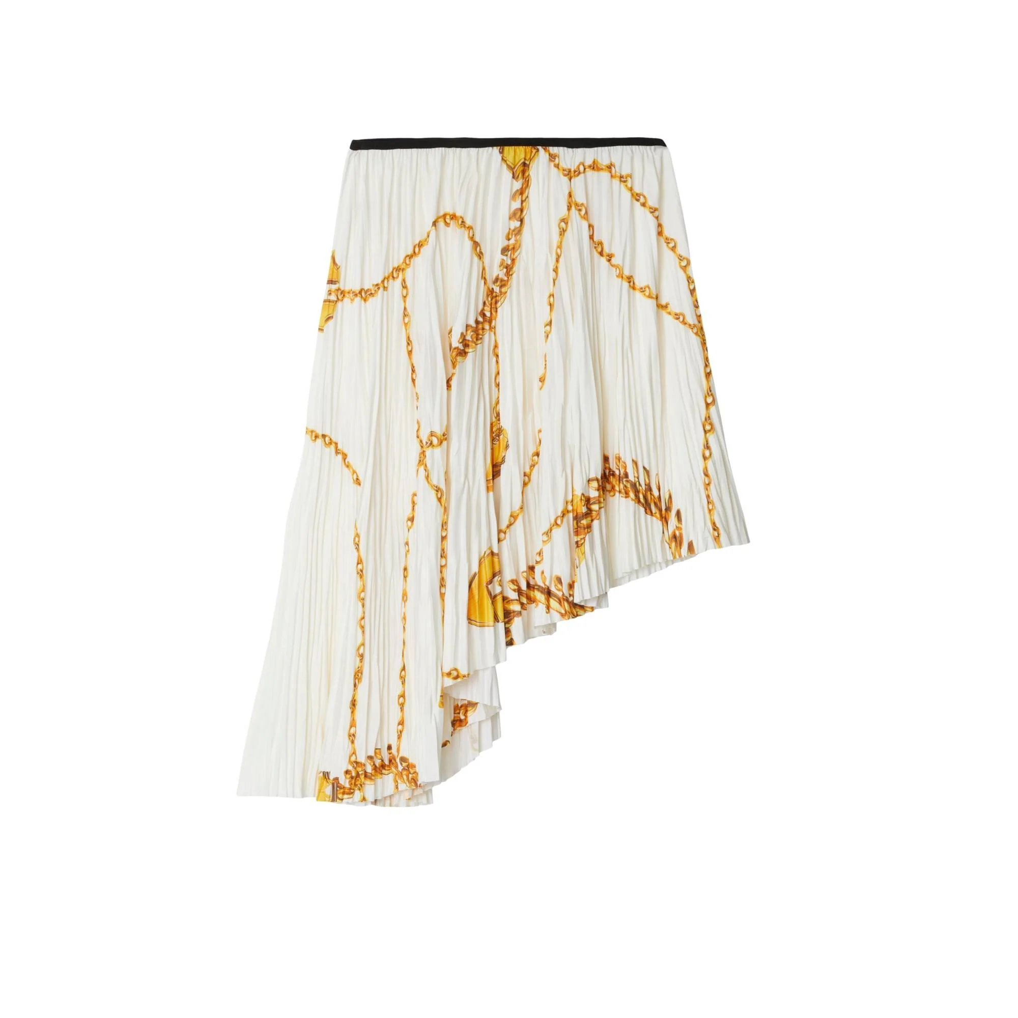 Shield Hardware Jersey Skirt - Gold/White