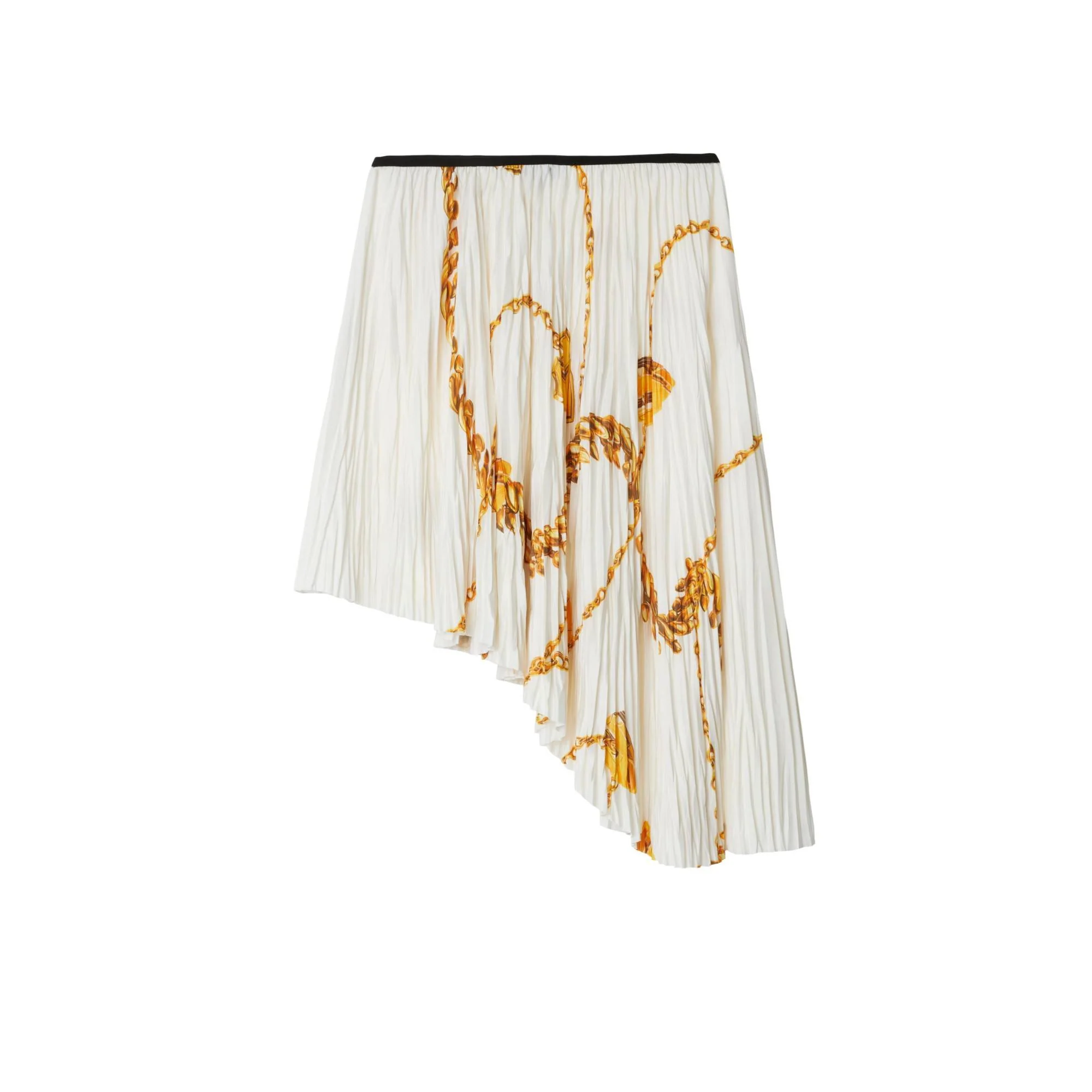 Shield Hardware Jersey Skirt - Gold/White - Image 5