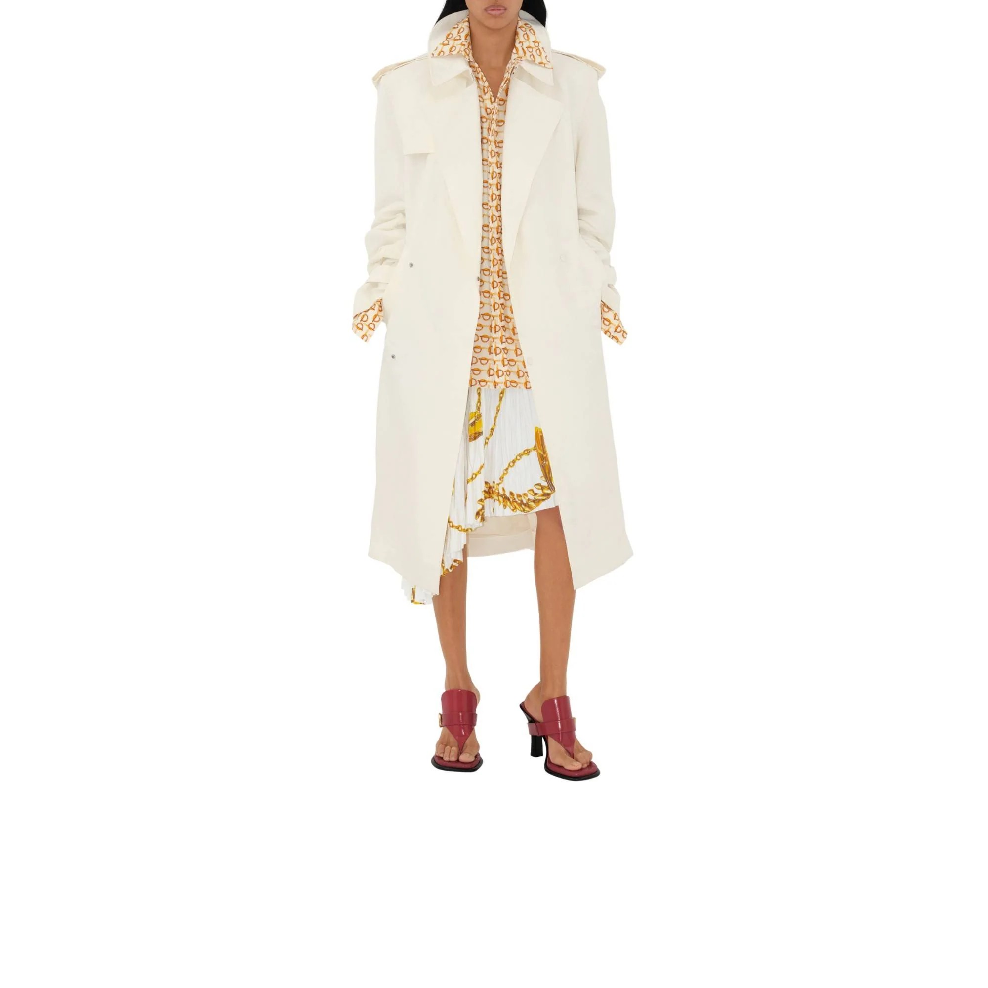 Shield Hardware Jersey Skirt - Gold/White - Image 7