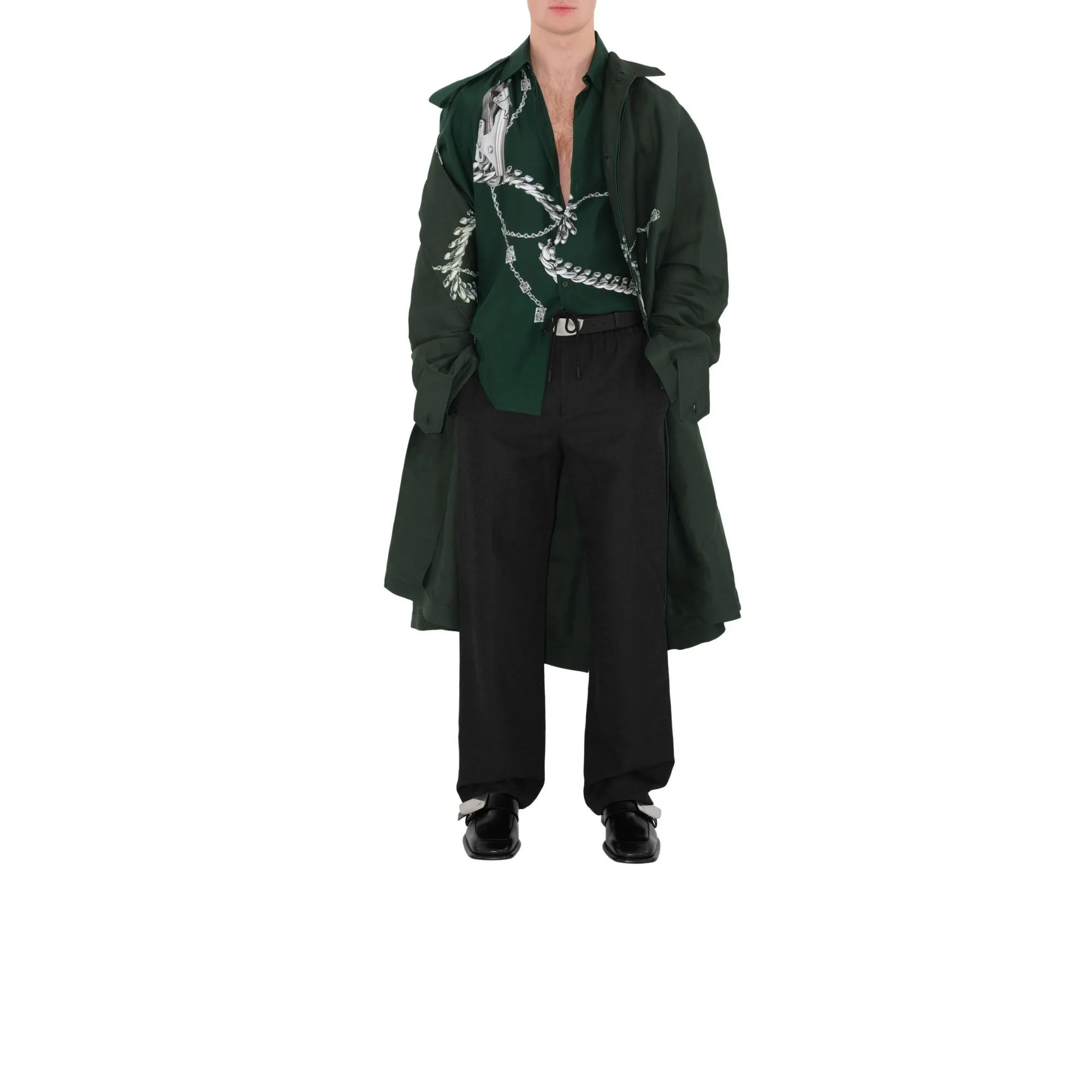 Knight Hardware Silk Shirt - Silver/Green - Image 2