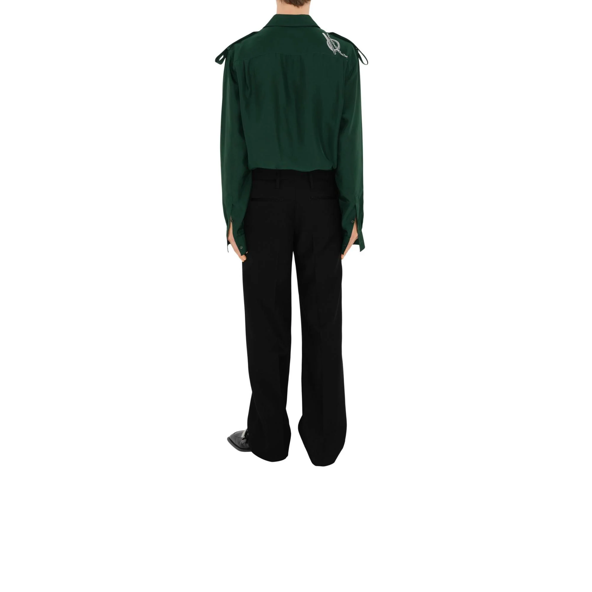Knight Hardware Silk Shirt - Silver/Green - Image 5