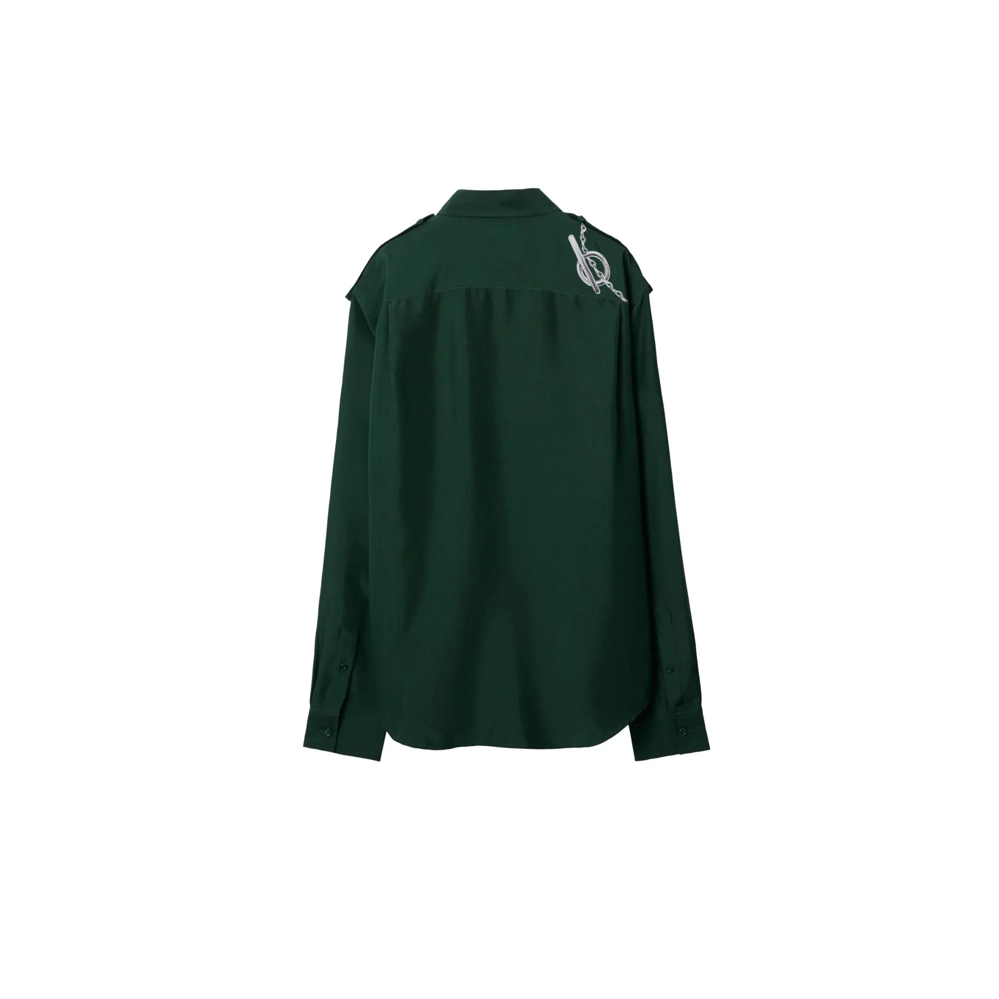Knight Hardware Silk Shirt - Silver/Green - Image 6