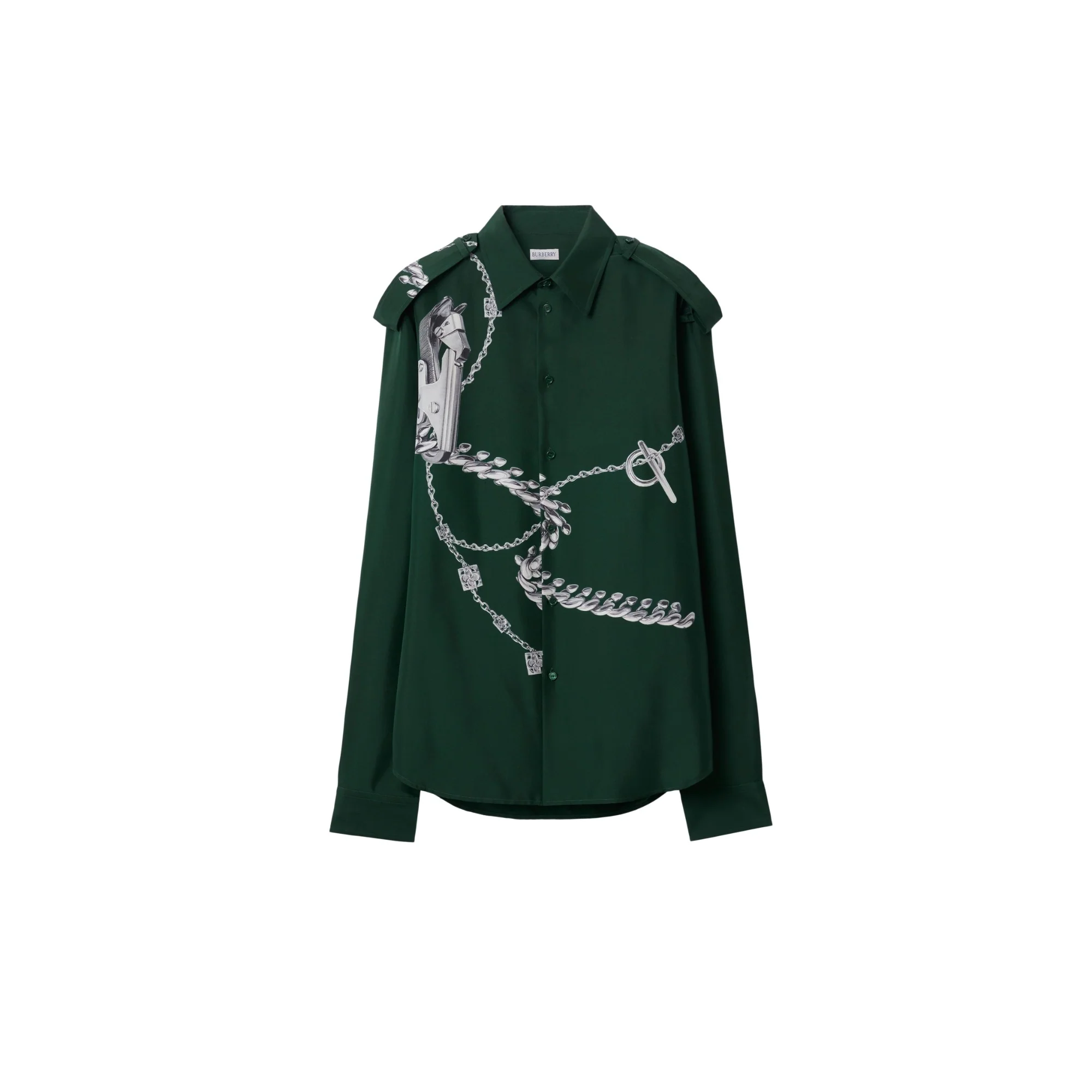 Knight Hardware Silk Shirt - Silver/Green