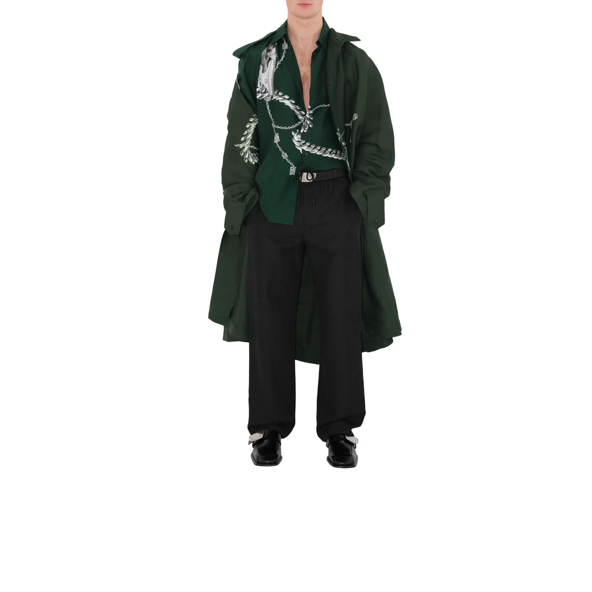 Knight Hardware Silk Shirt - Silver/Green - Image 2