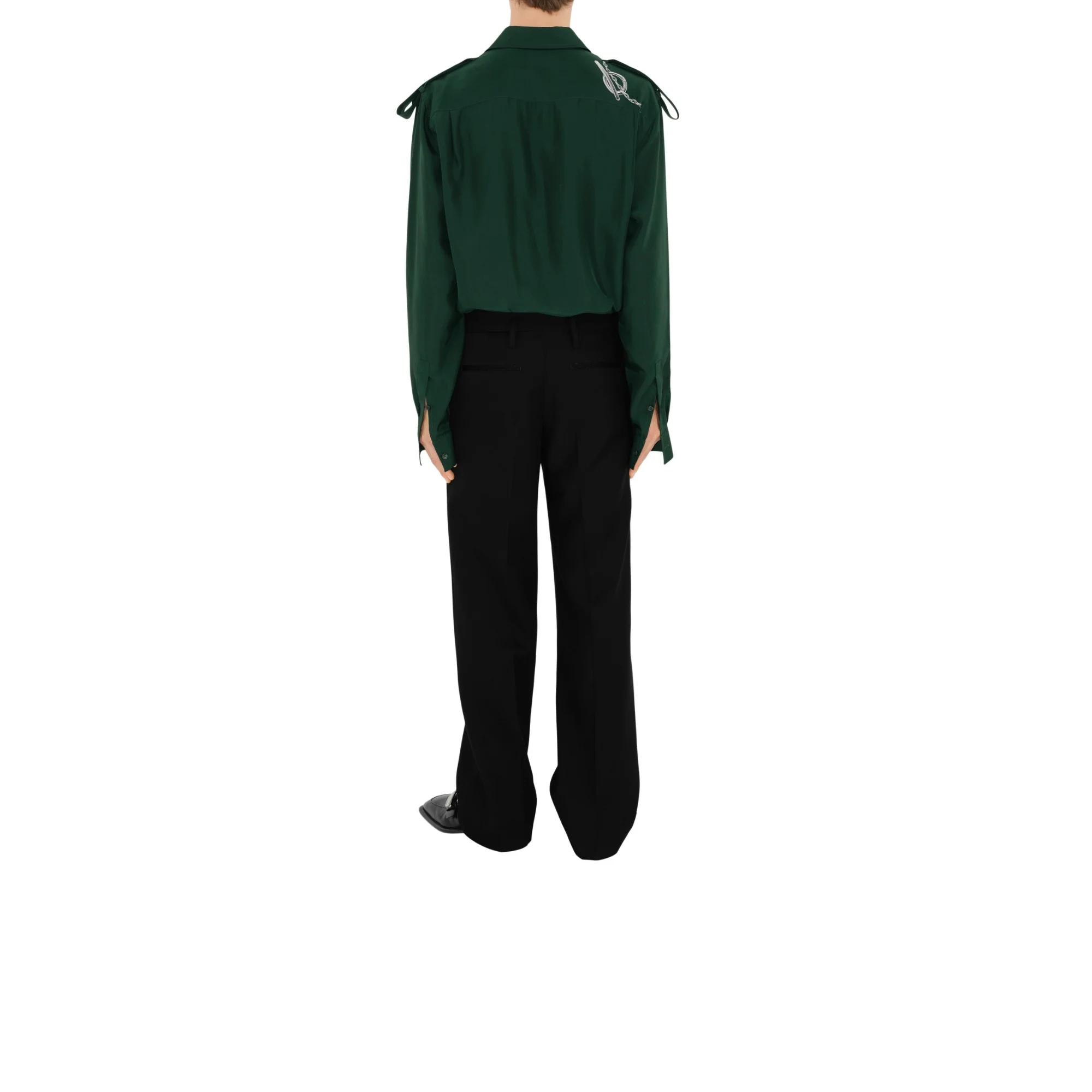 Knight Hardware Silk Shirt - Silver/Green - Image 5