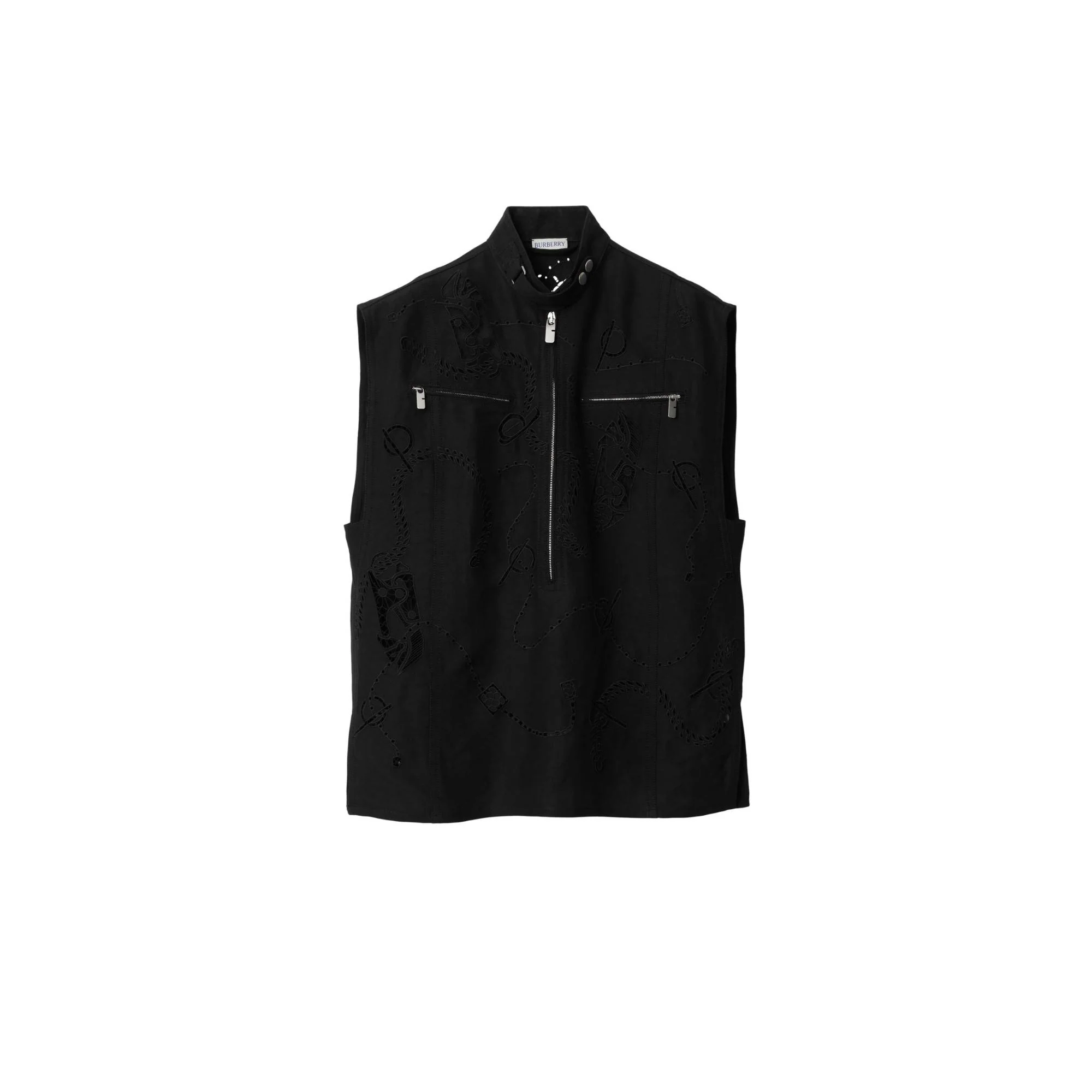 Broderie Anglaise Canvas Top - Black