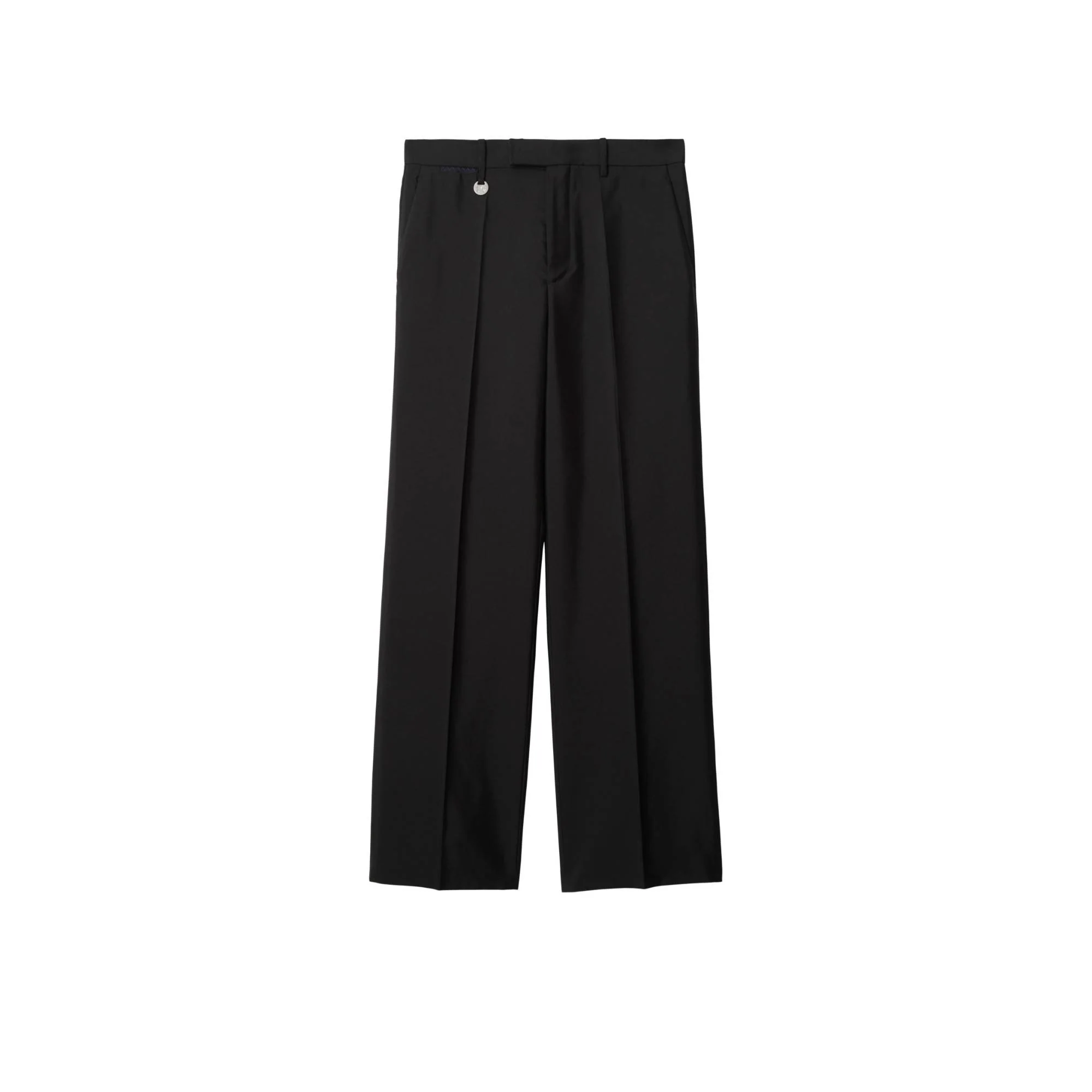 Wool Silk Tailored Trousers - Black