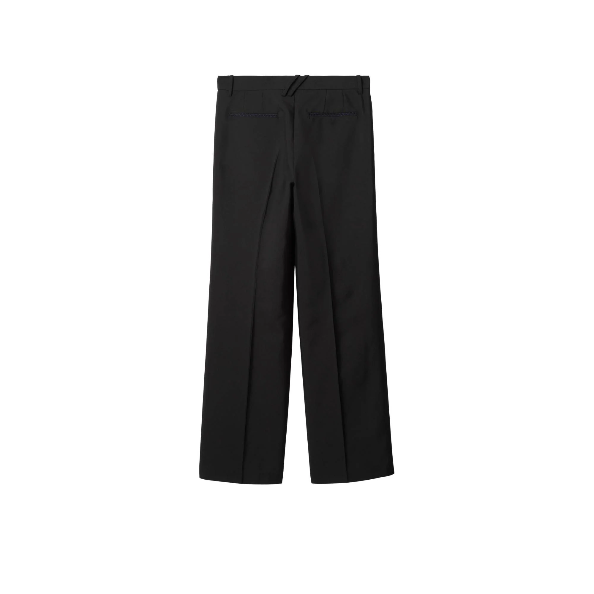 Wool Silk Tailored Trousers - Black - Image 6