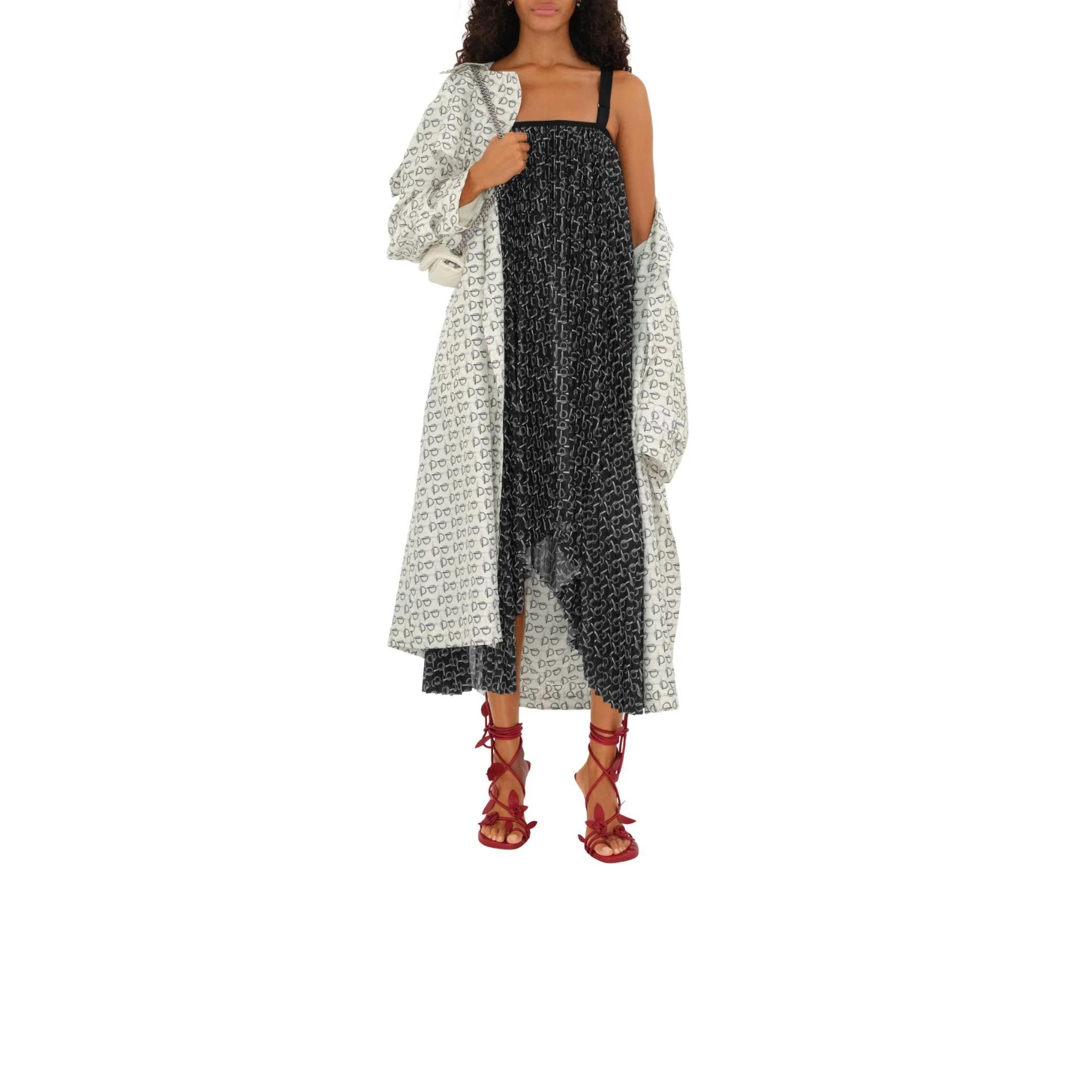 B Jersey Dress - Silver/Black - Image 5