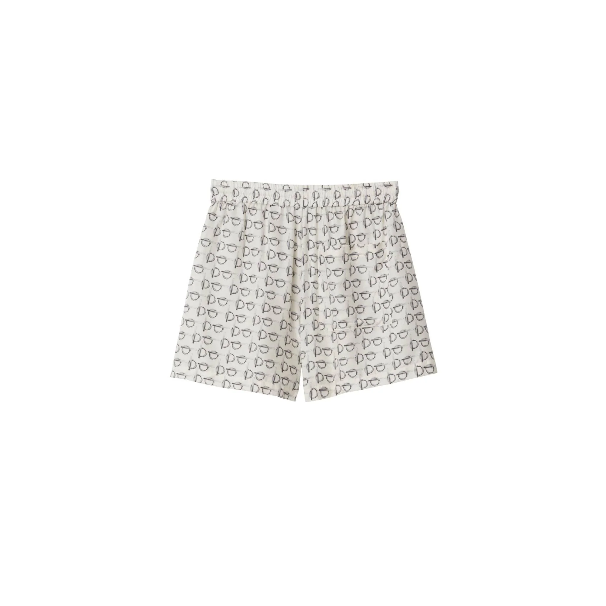 B Silk Shorts - Silver/White - Image 5
