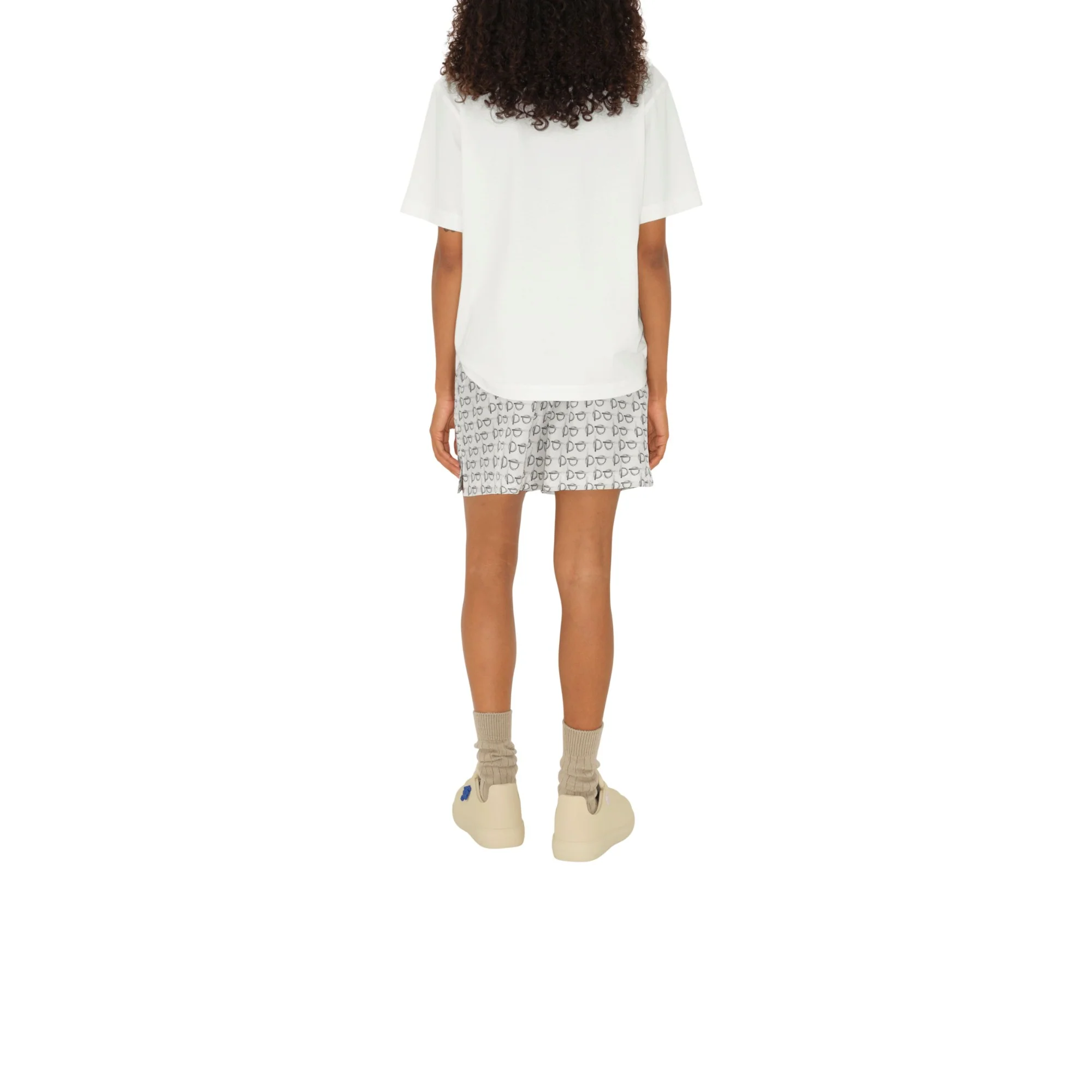 B Silk Shorts - Silver/White - Image 4