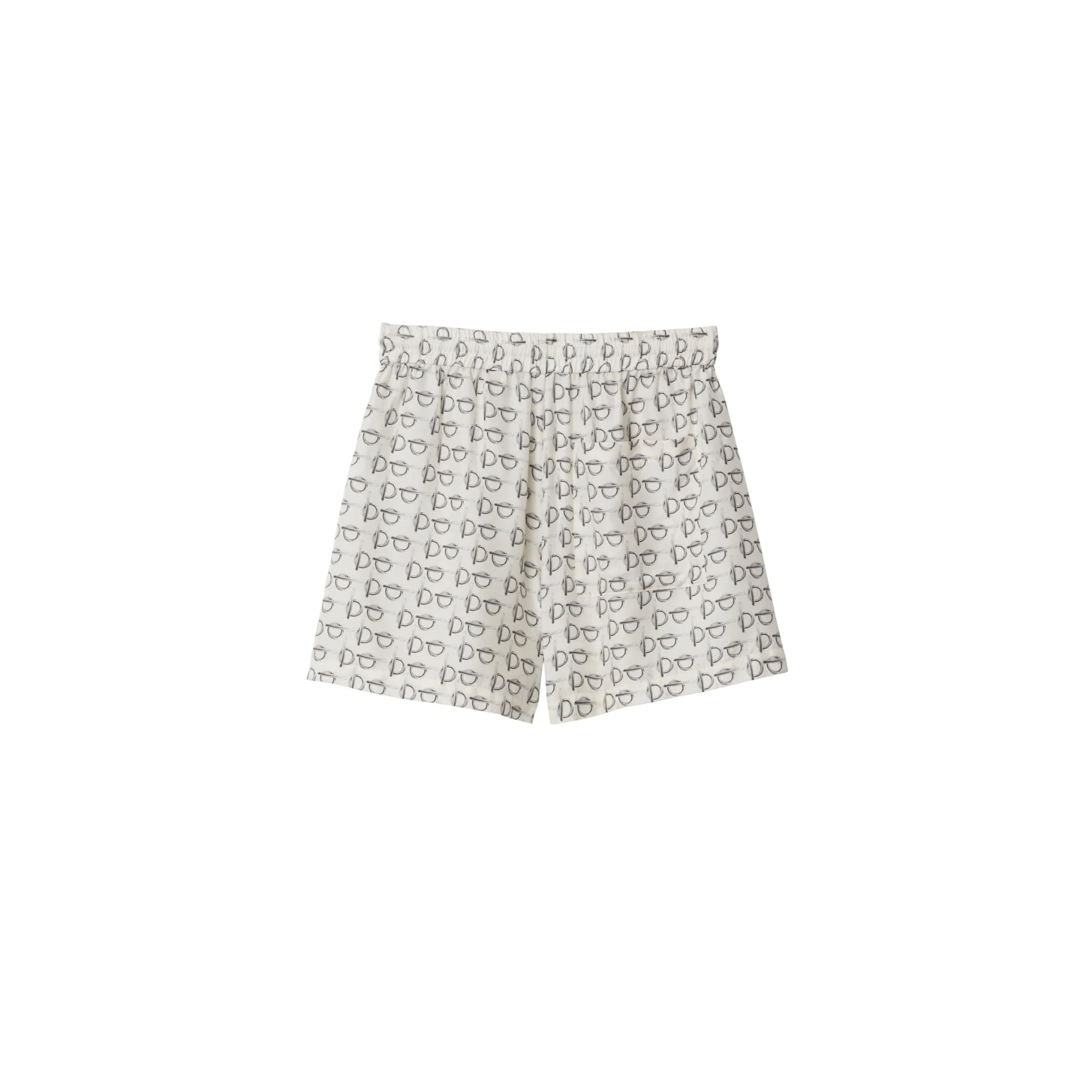 B Silk Shorts - Silver/White - Image 6