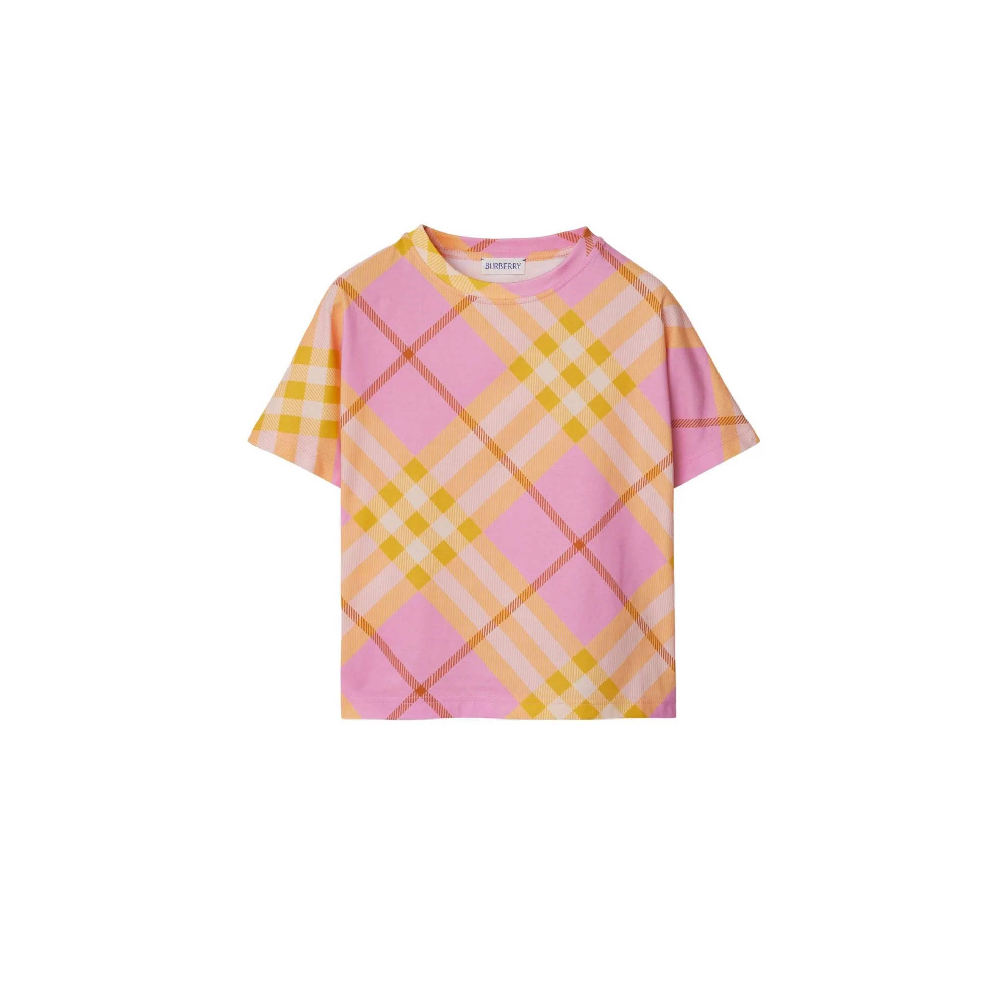 Check Cotton T-shirt - Carnation Pnk IP Check