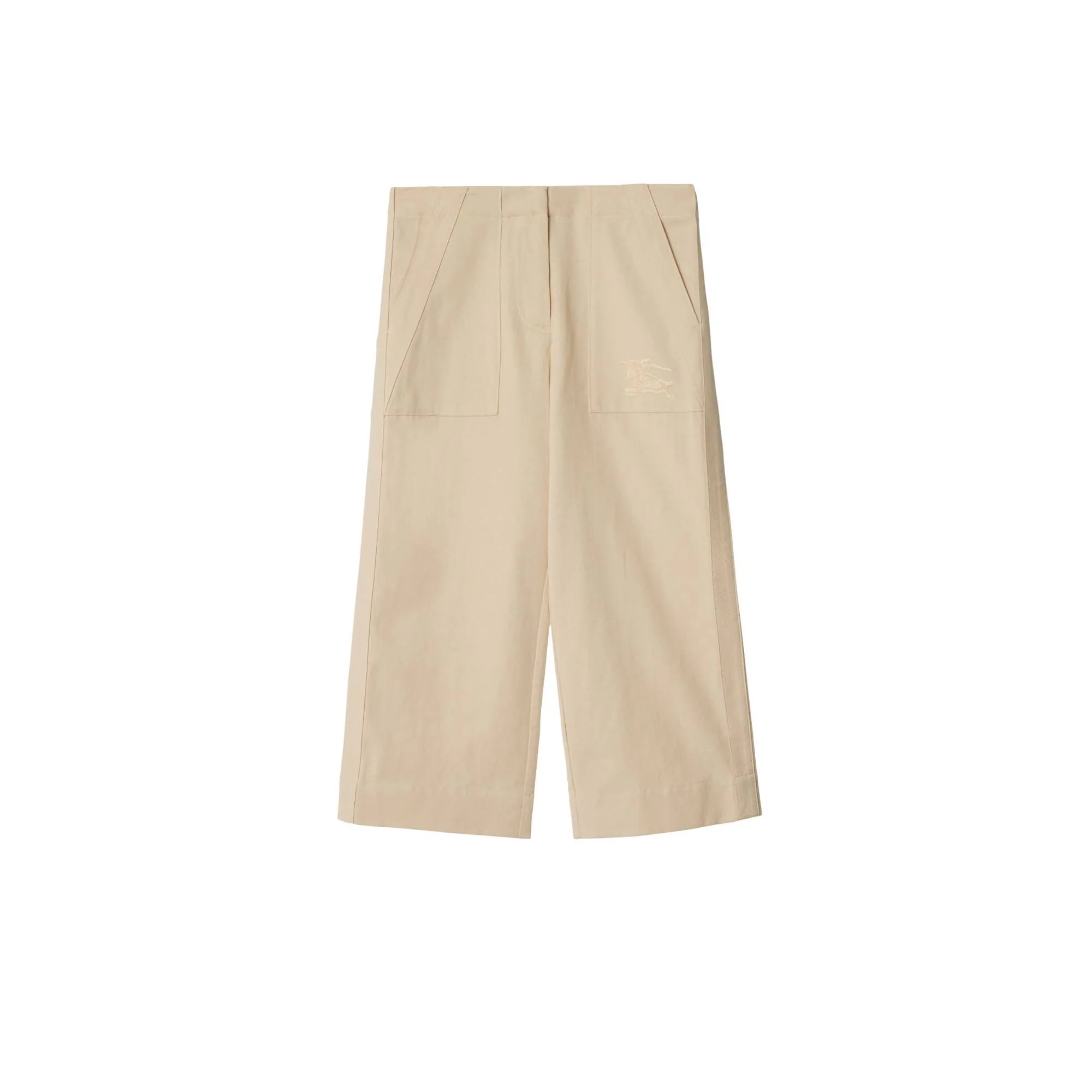 Cotton Blend Trousers - Pale Stone