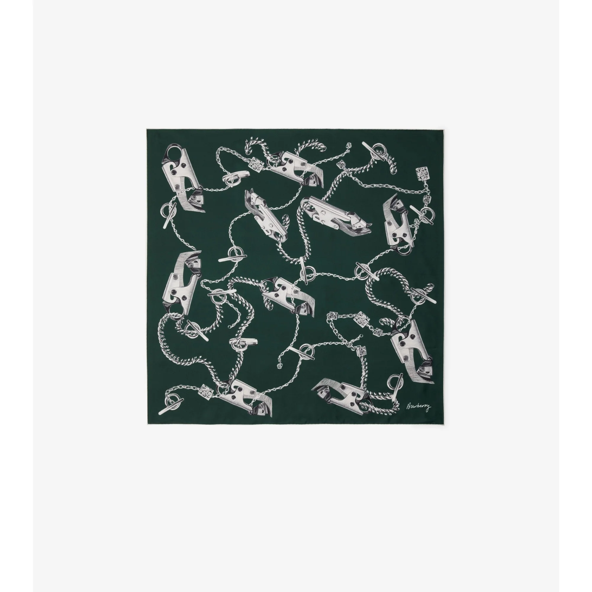 Knight Hardware Silk Scarf - Forest Green