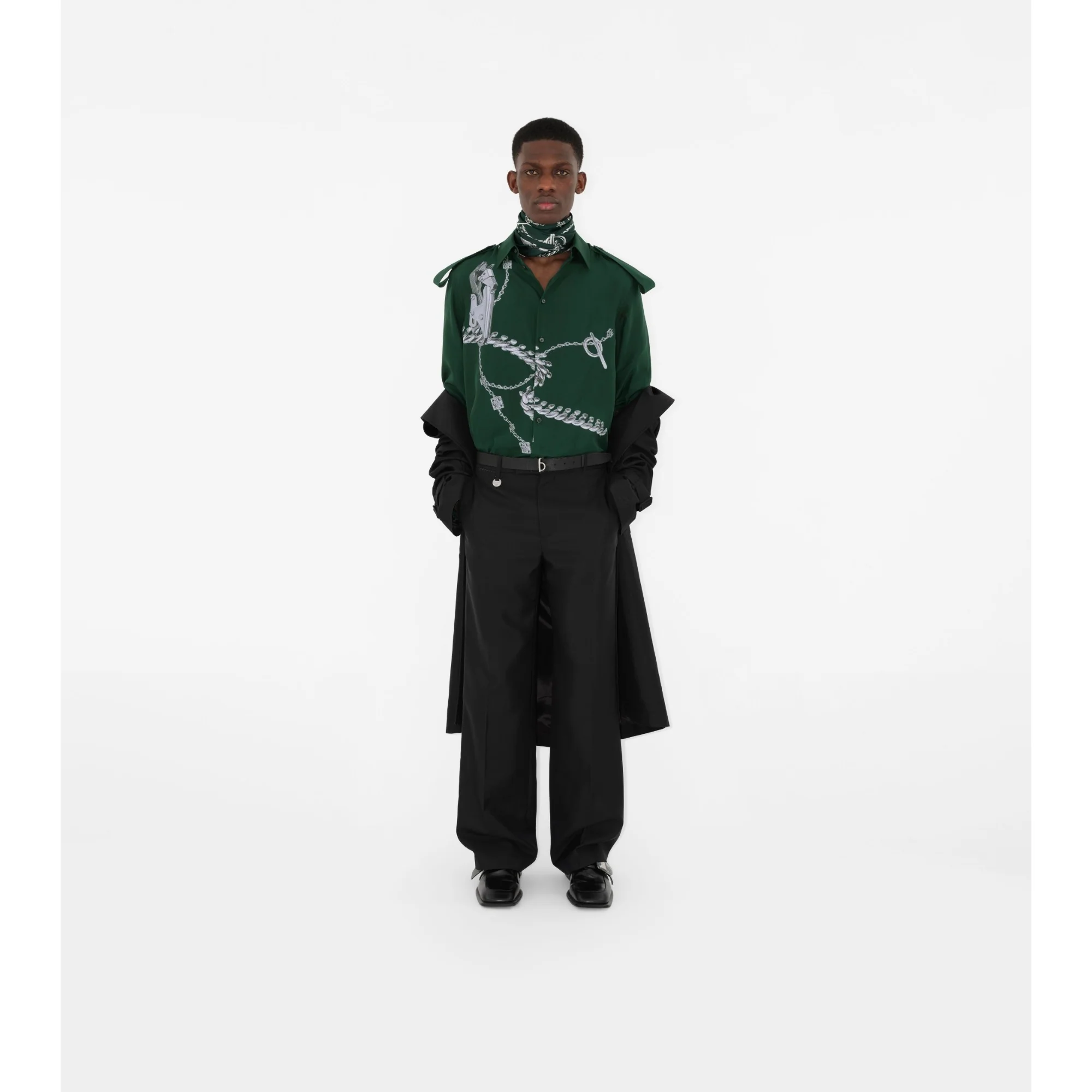Knight Hardware Silk Scarf - Forest Green - Image 4